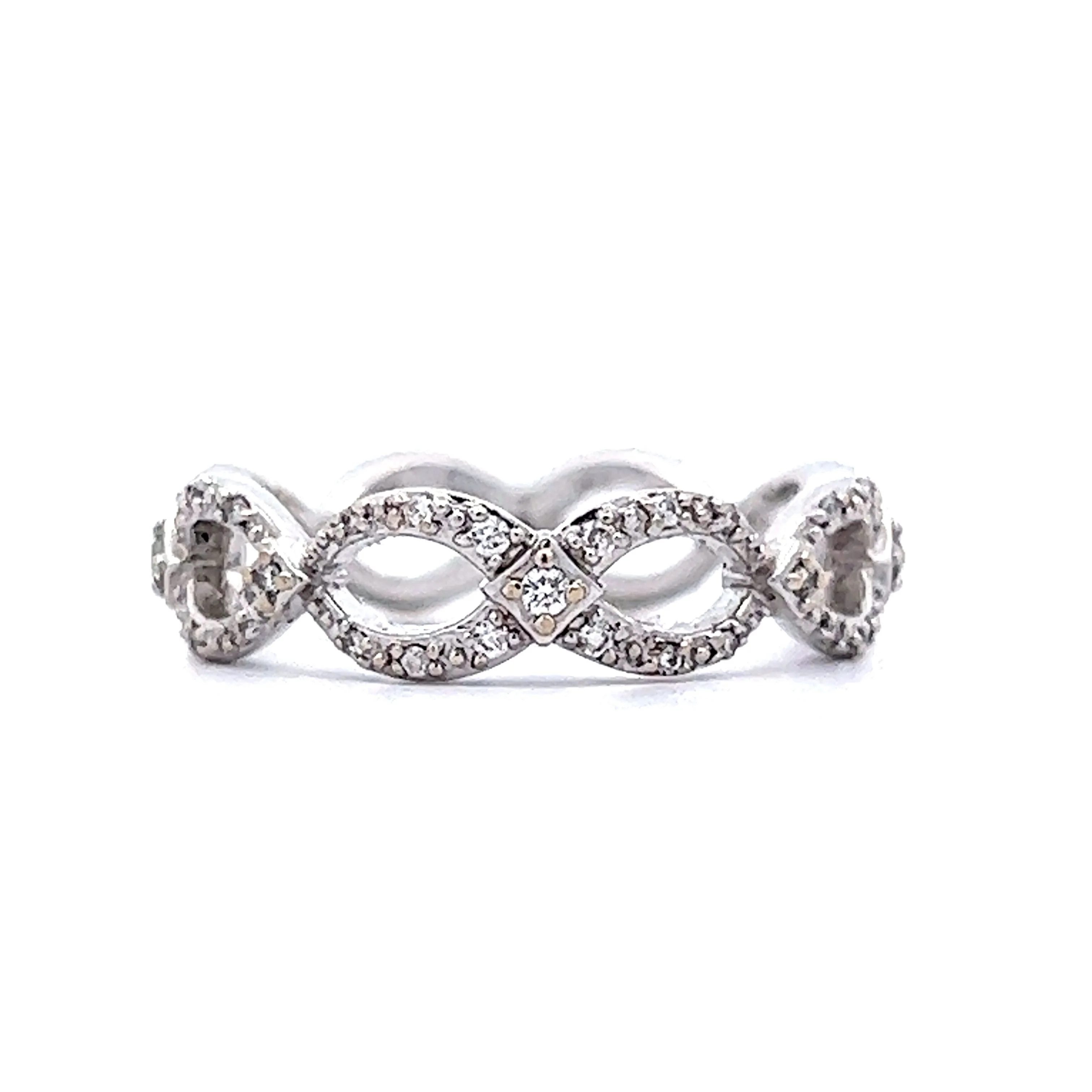 Geometric Diamond Eternity Band in White Gold - Image 3