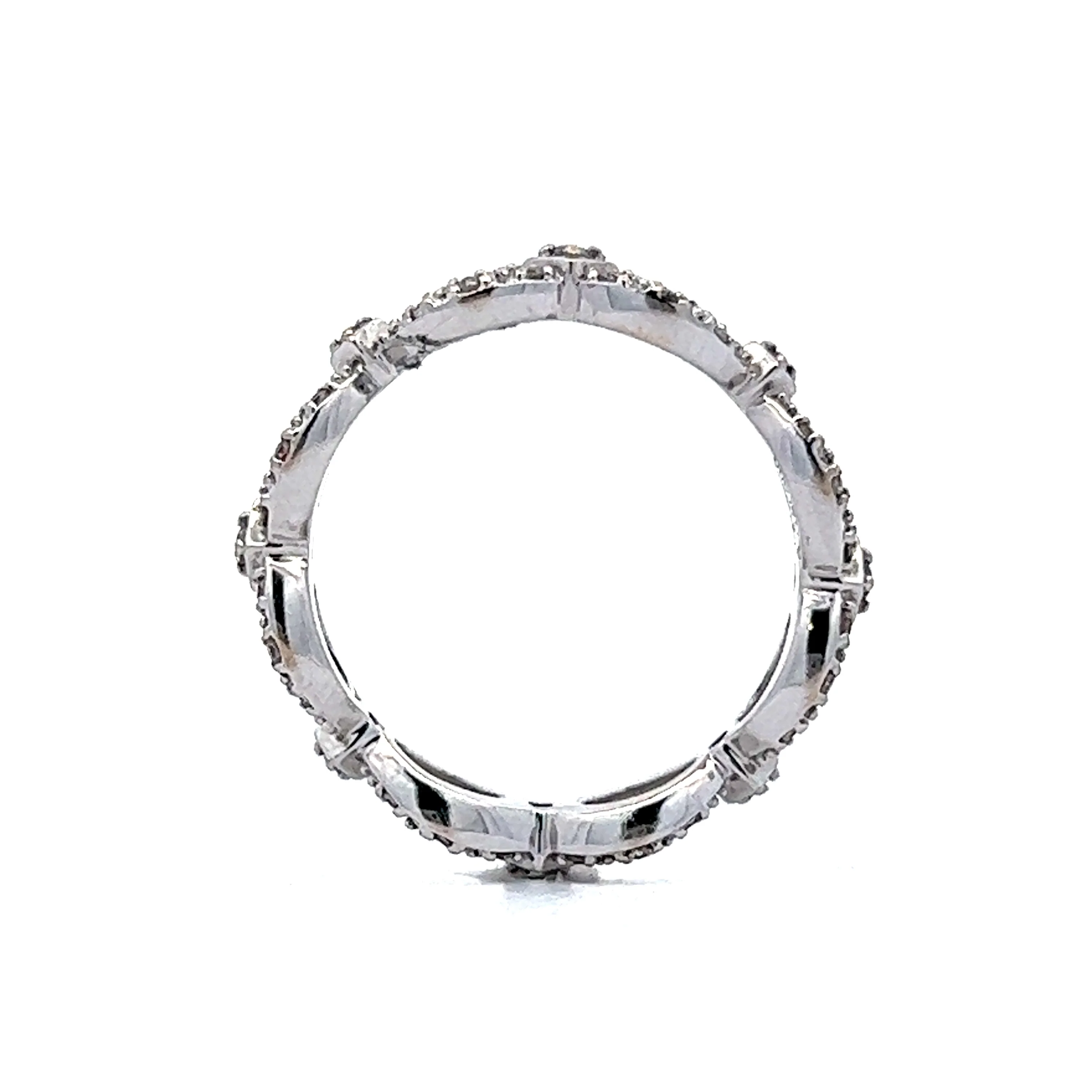 Geometric Diamond Eternity Band in White Gold - Image 4