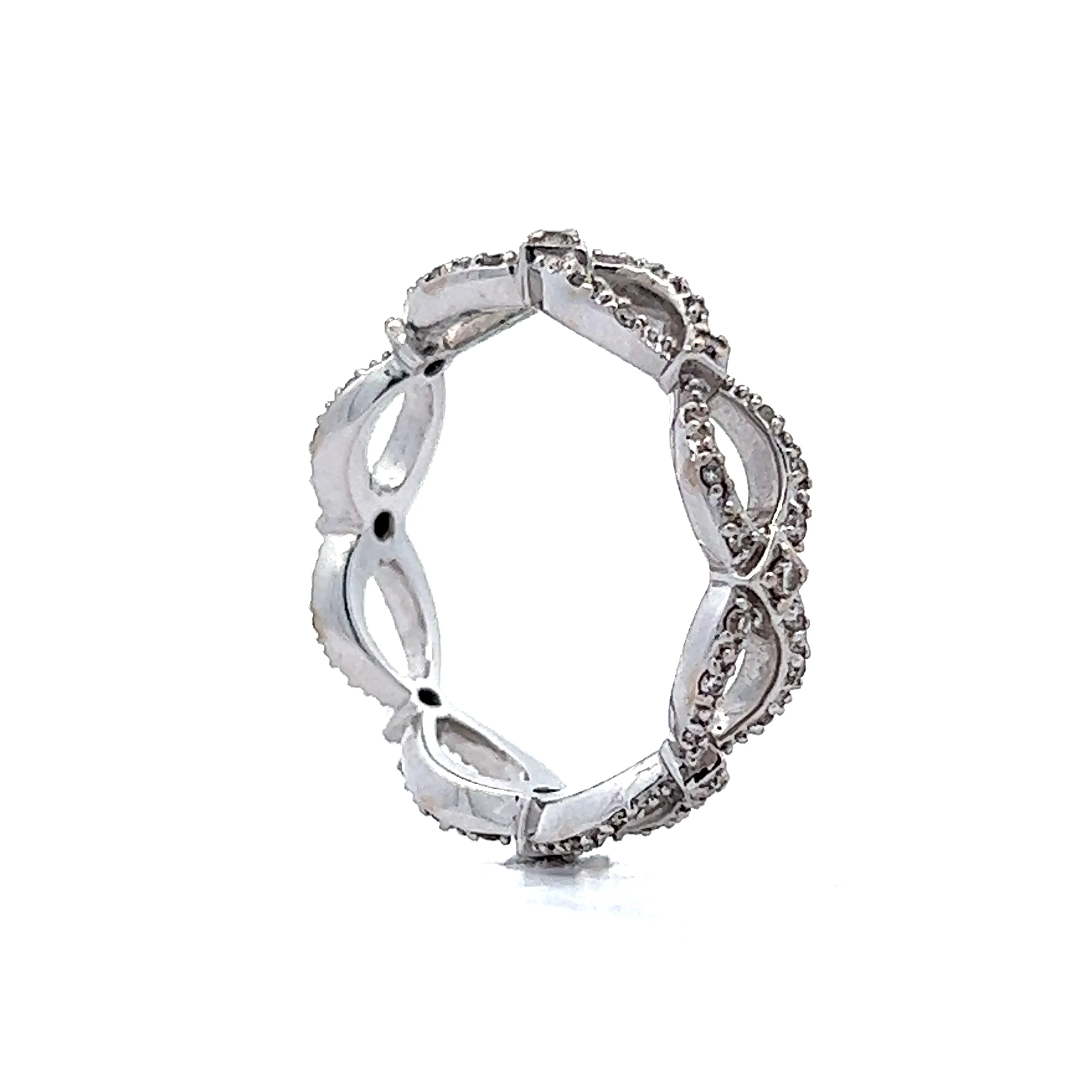 Geometric Diamond Eternity Band in White Gold - Image 5