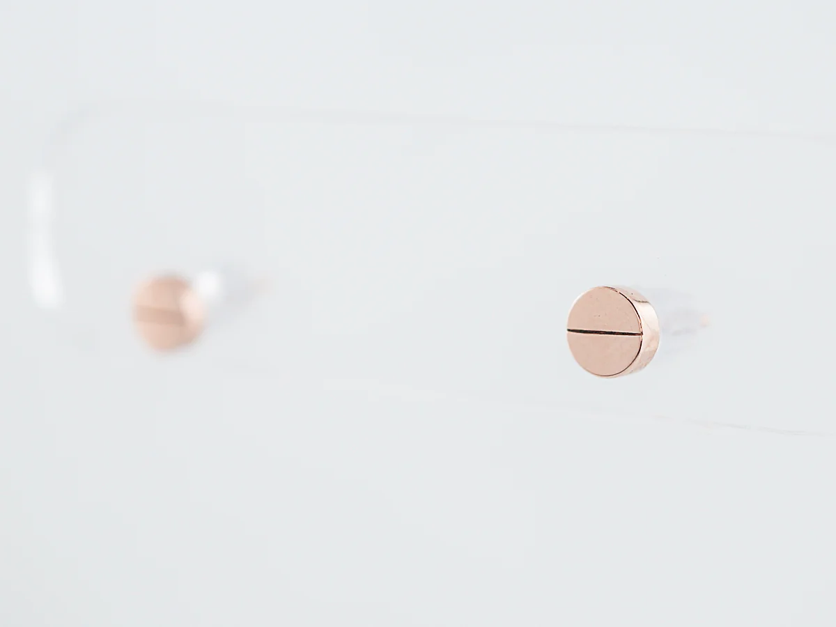 Geometric Earrings Modern in 14k Rose Gold - Image 2