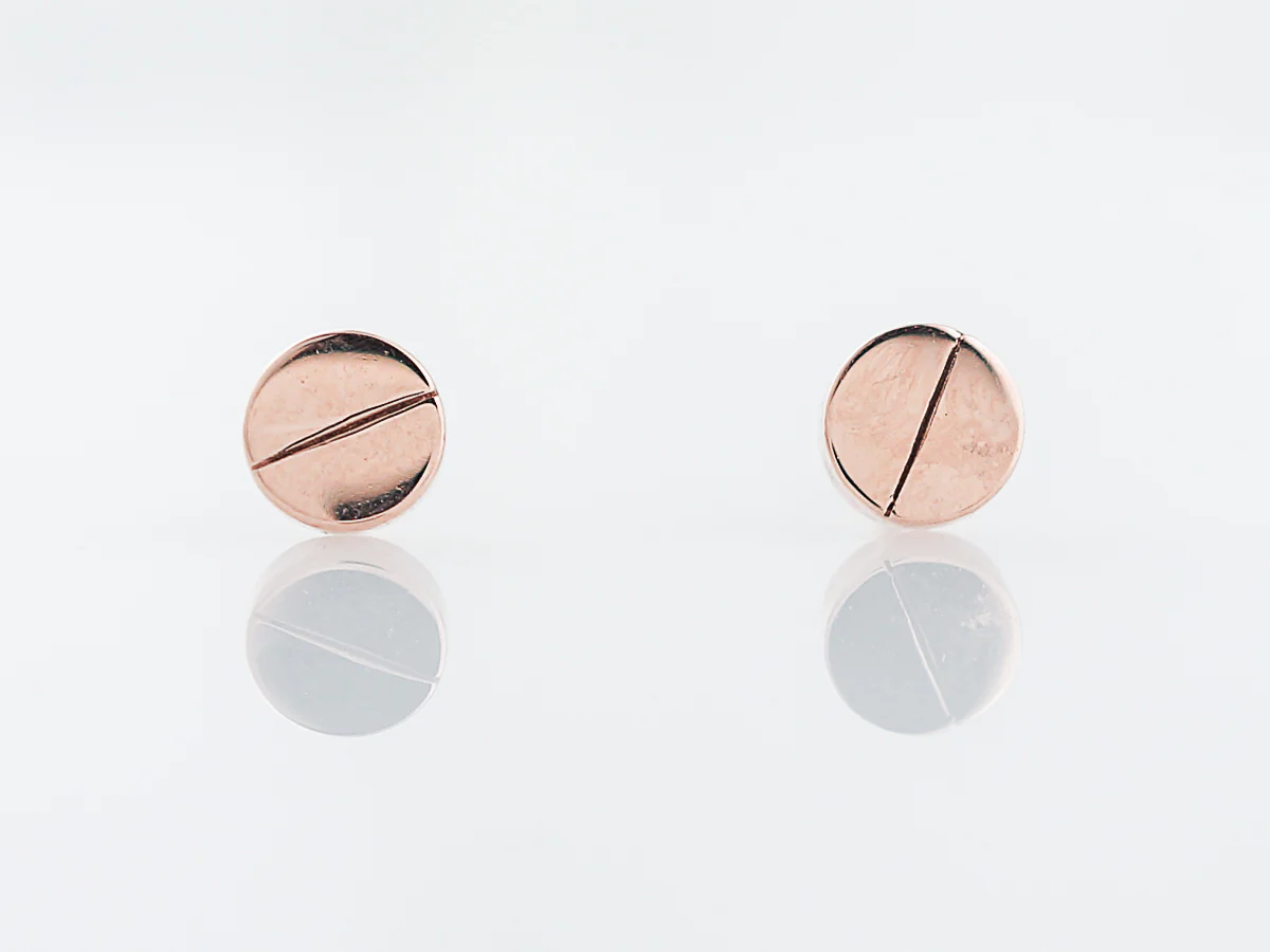 Geometric Earrings Modern in 14k Rose Gold - Image 3