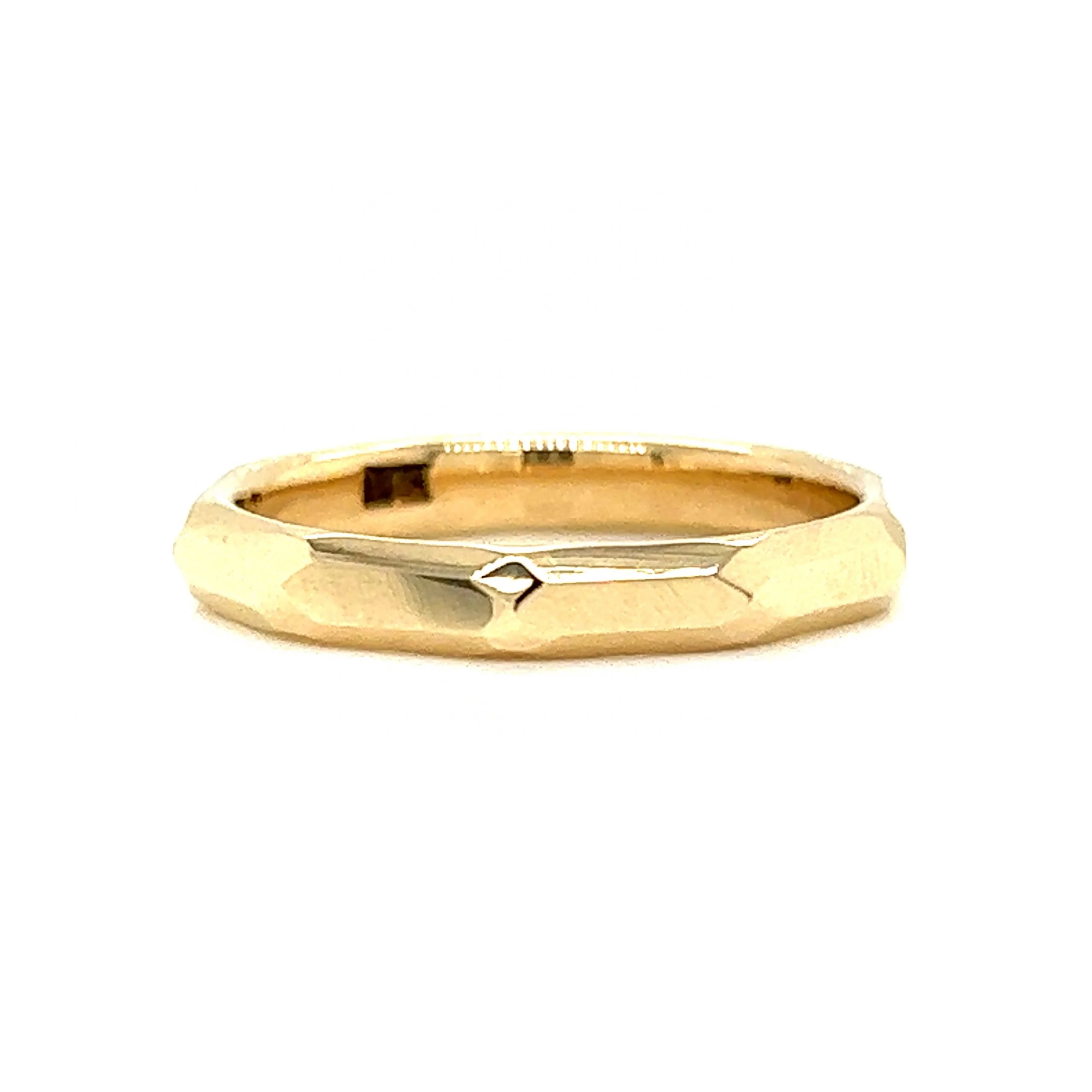 Geometric Faceted Wedding Band in 14k Yellow Gold - Image 3