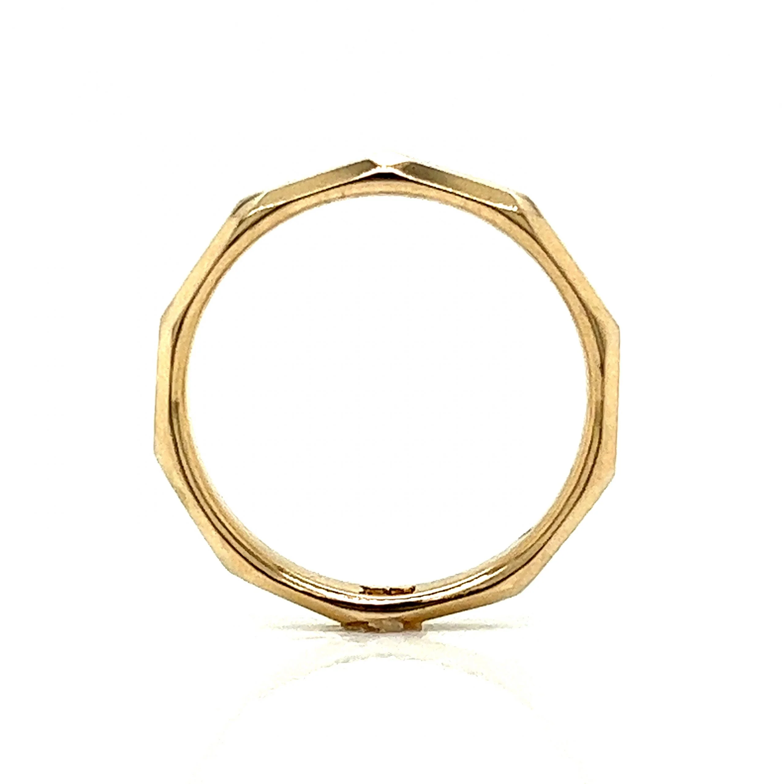 Geometric Faceted Wedding Band in 14k Yellow Gold - Image 4