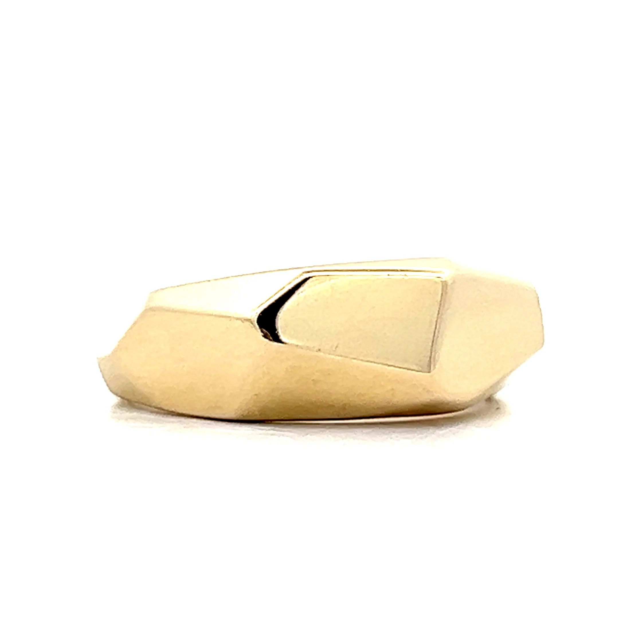 Geometric Hammered Stacking Ring in 14k Yellow Gold - Image 3