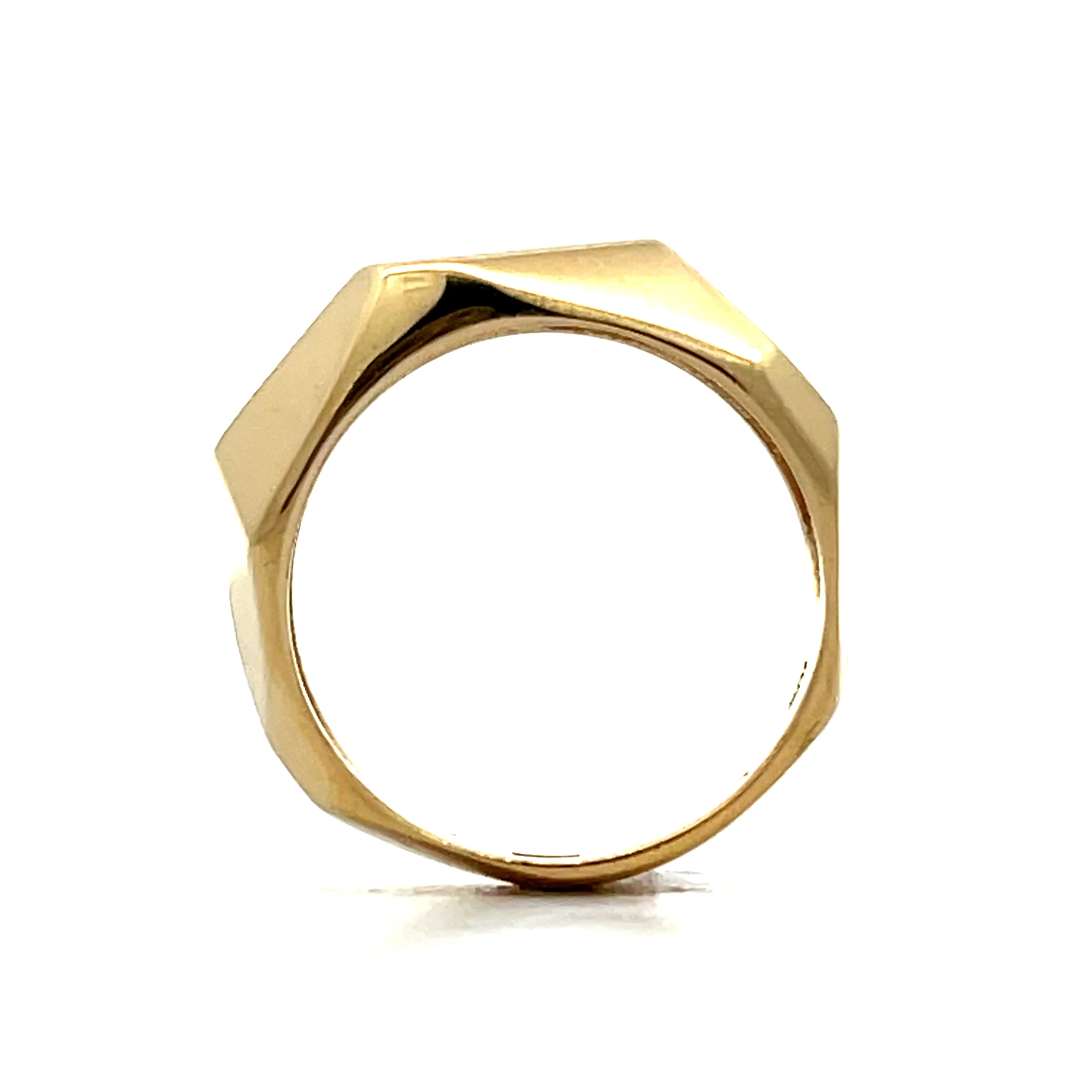 Geometric Hammered Stacking Ring in 14k Yellow Gold - Image 4