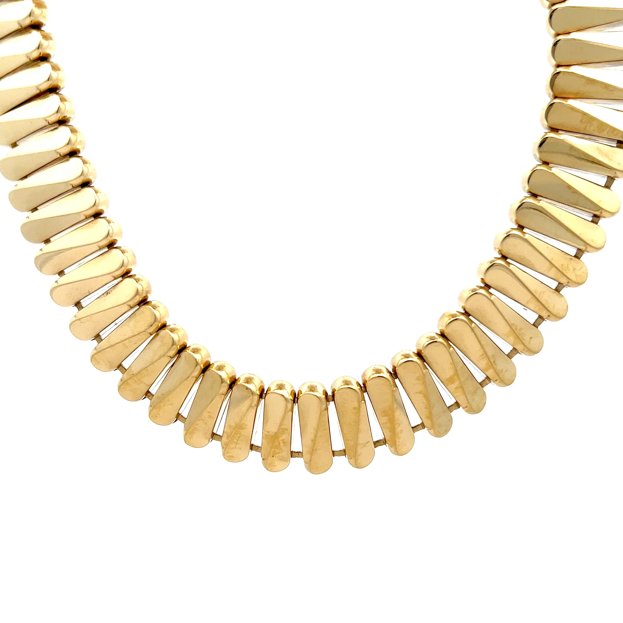 Geometric Oval Link Statement Necklace in 14k