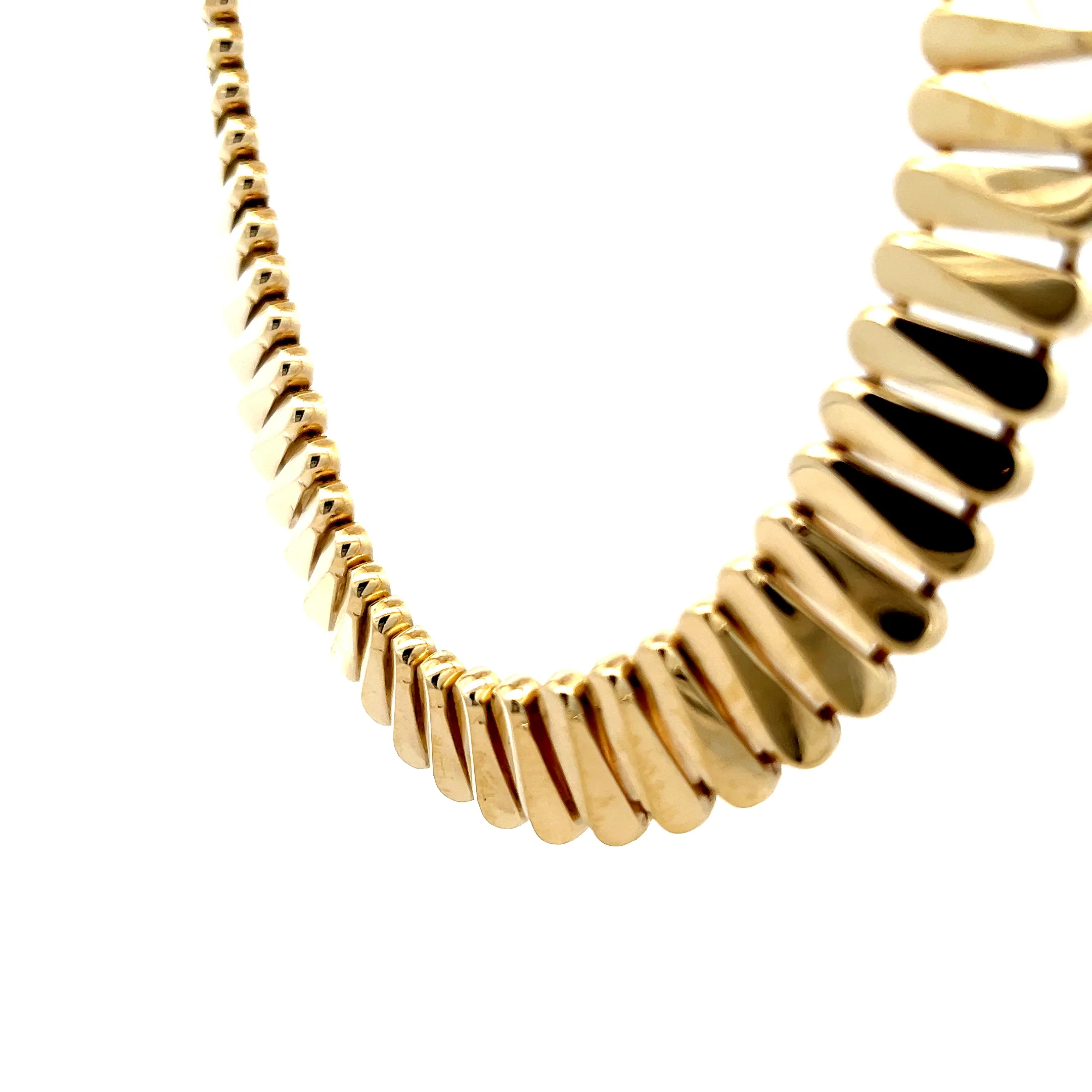 Geometric Oval Link Statement Necklace in 14k - Image 2