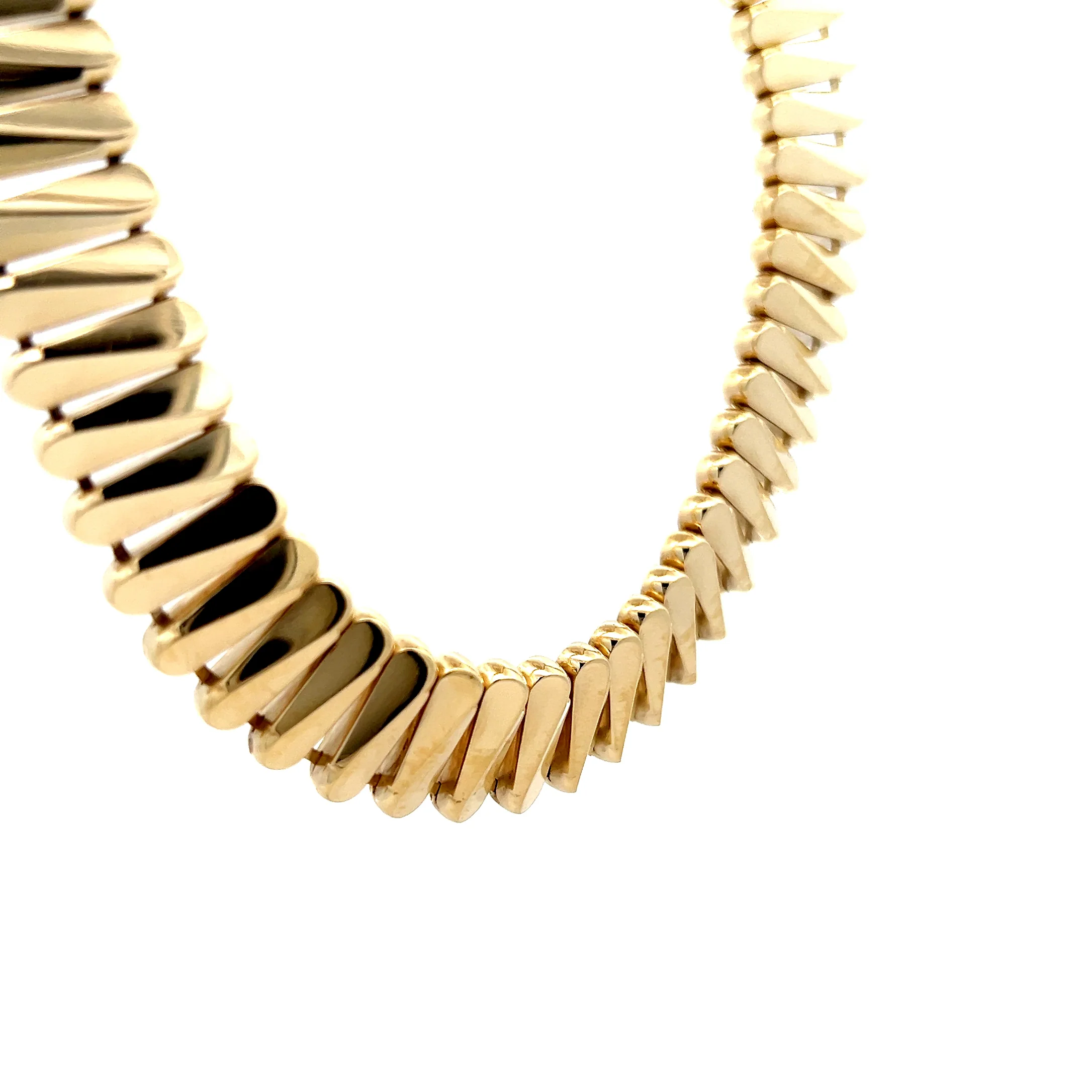 Geometric Oval Link Statement Necklace in 14k - Image 3