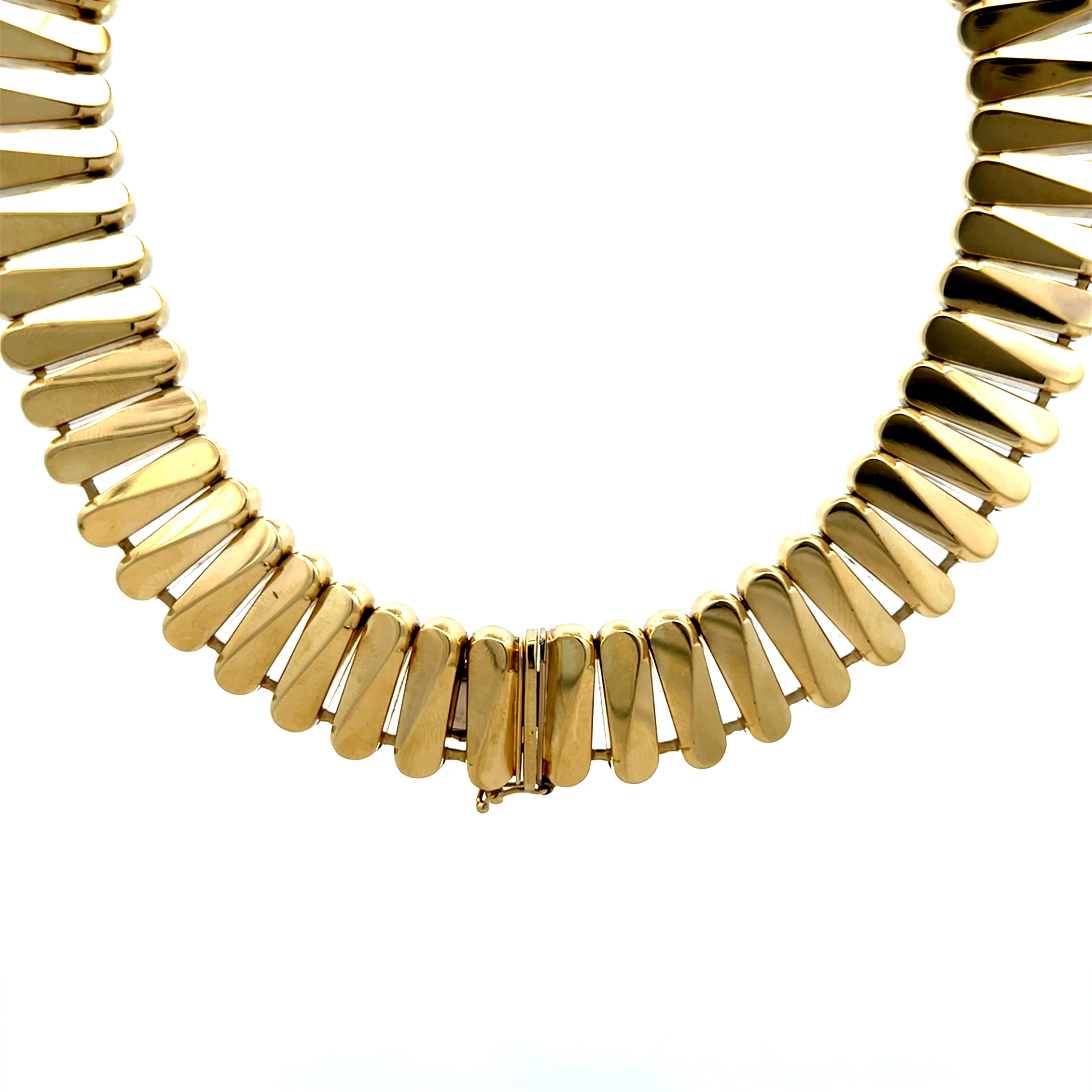 Geometric Oval Link Statement Necklace in 14k - Image 4