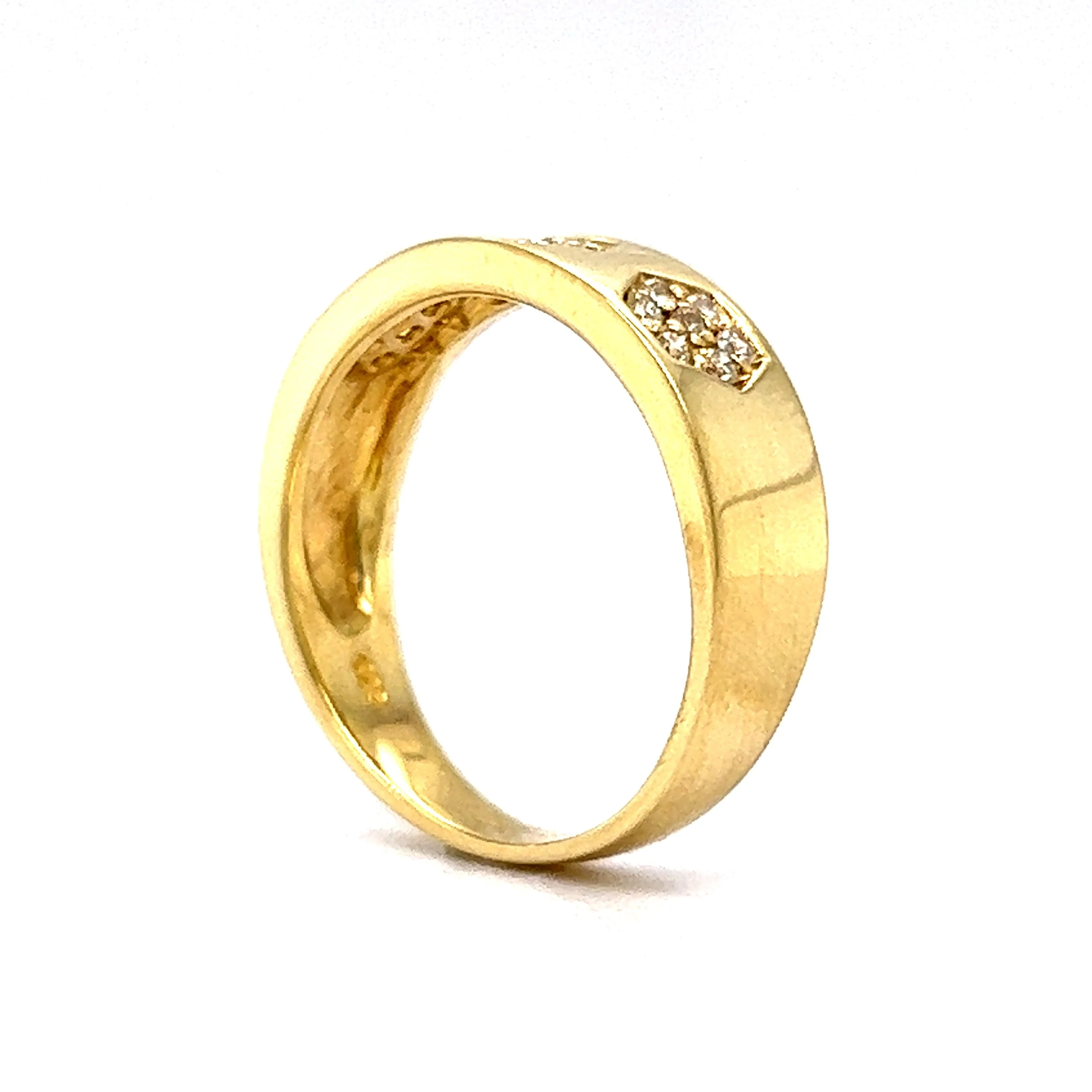 Geometric Pave Diamond Stacking Ring in 18k Yellow Gold - Image 4