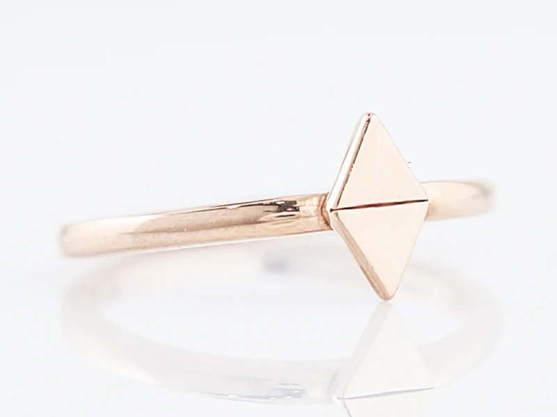 Right Hand Ring Modern Geometric in 14k Rose Gold - Image 2