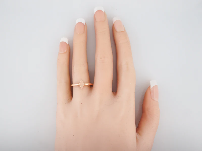 Right Hand Ring Modern Geometric in 14k Rose Gold - Image 4
