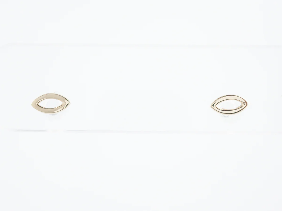 Geometric Stud Earrings Modern in 14K Yellow Gold - Image 2
