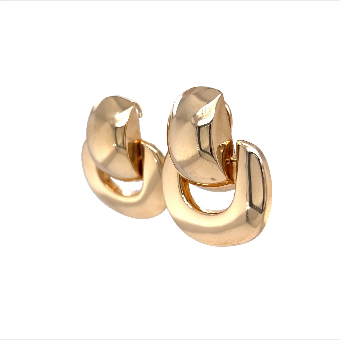 Geometric Swinging Dangle Earrings in 14K Yellow Gold - Image 2
