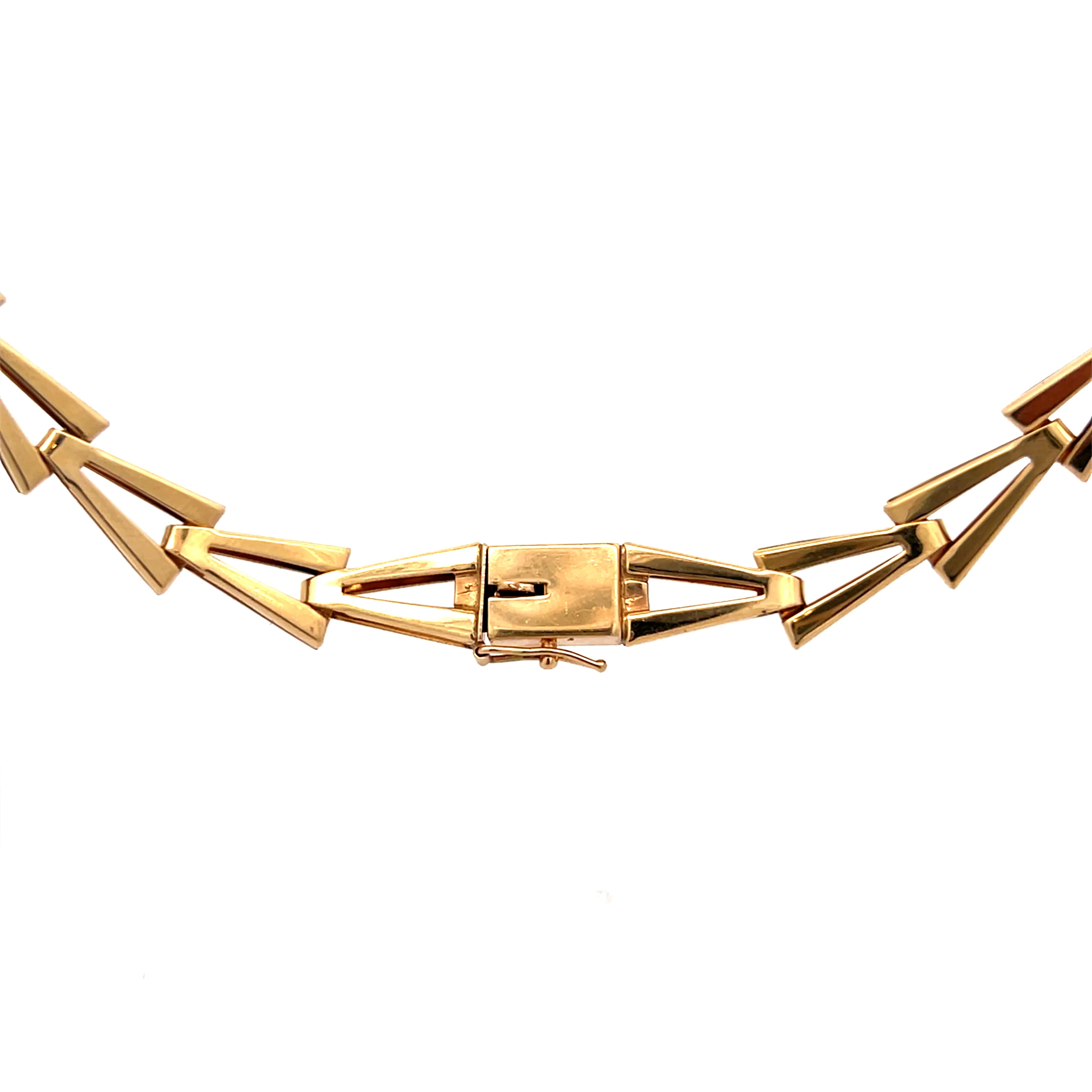 Geometric Triangle Link Collar Necklace 14k Yellow Gold - Image 4
