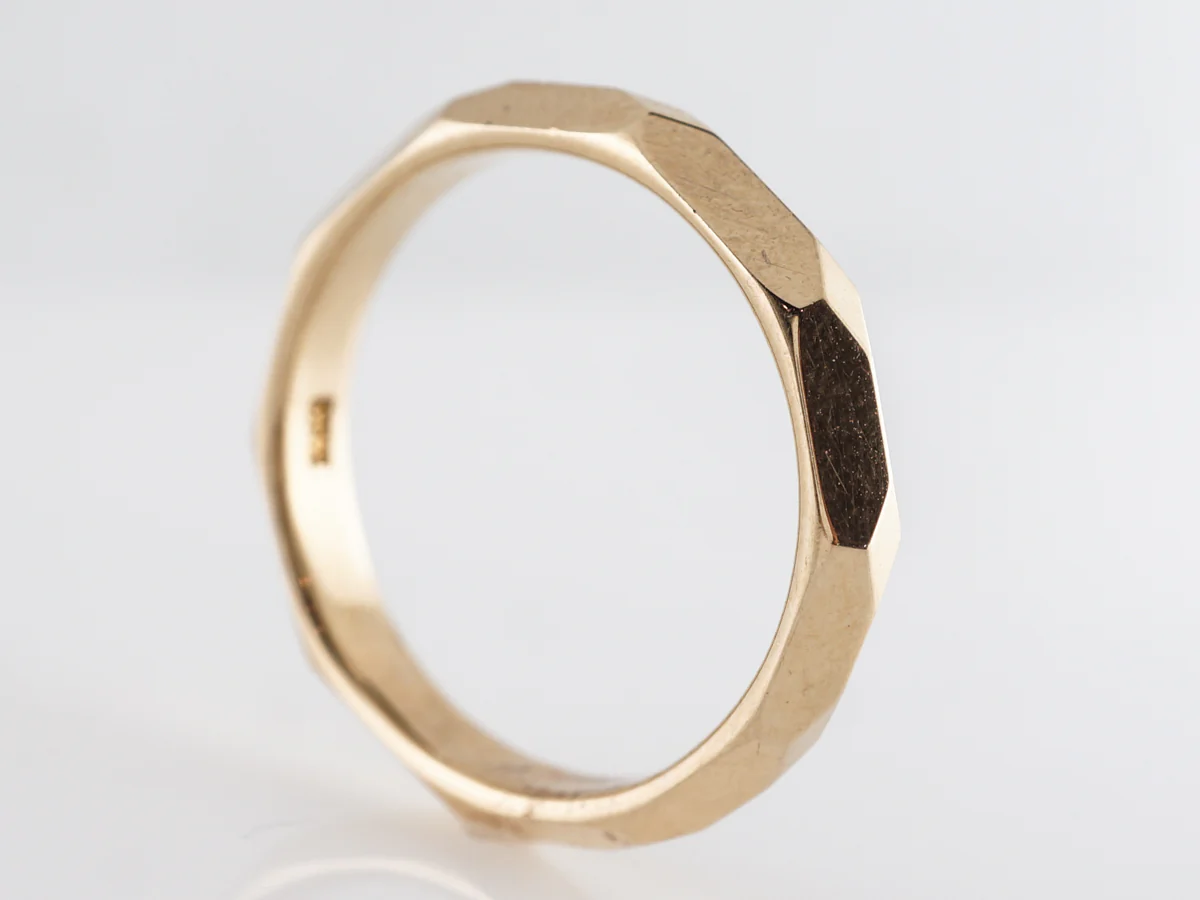 Geometric Yellow Gold Wedding Band in 14k Yellow Gold - Image 2
