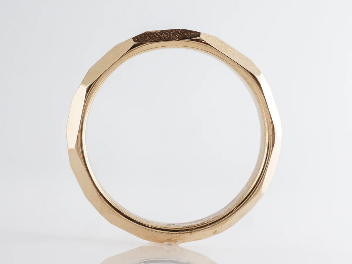 Geometric Yellow Gold Wedding Band in 14k Yellow Gold - Image 3