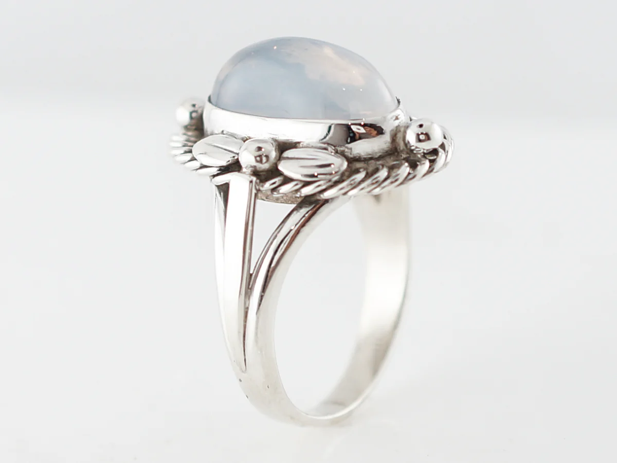 Georg Jenson Right Hand Ring Modern 5.22 Cabochon Cut Moonstone in Sterling Silver - Image 4