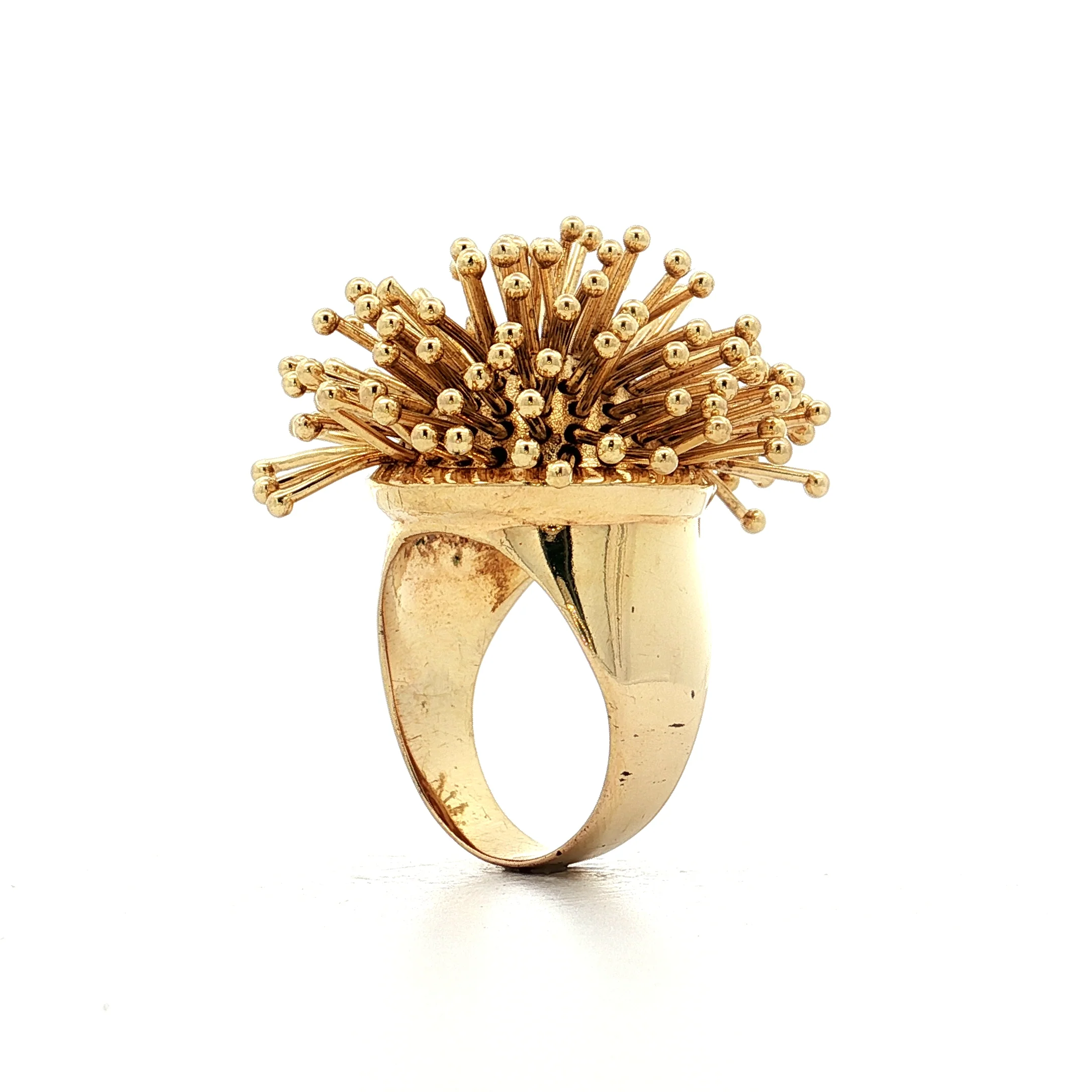 Gesticulating Prong Cocktail Ring 14k Yellow Gold - Image 5