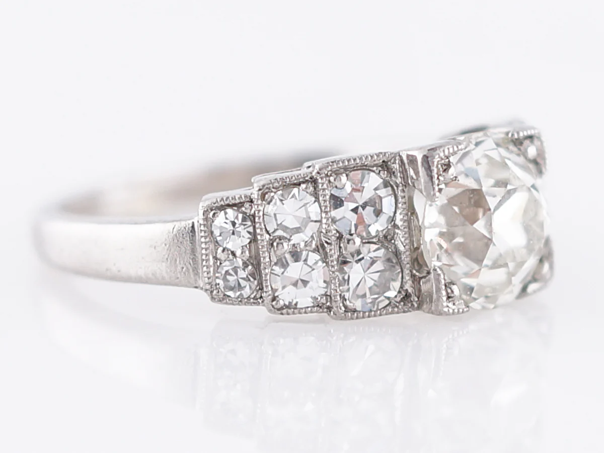 GIA 1.25 Carat Old European Cut Antique Engagement Ring - Image 3