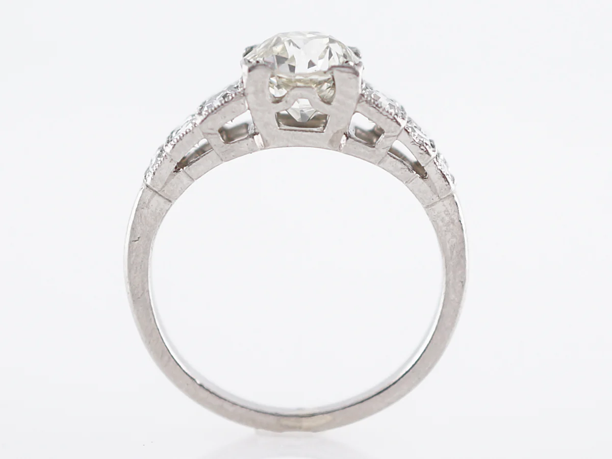 GIA 1.25 Carat Old European Cut Antique Engagement Ring - Image 4