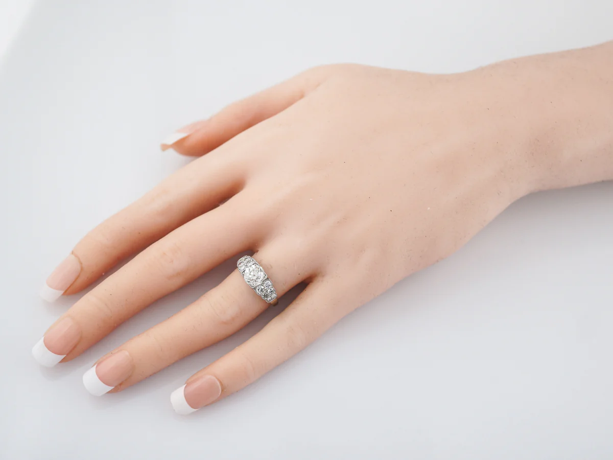 GIA 1.25 Carat Old European Cut Antique Engagement Ring - Image 7