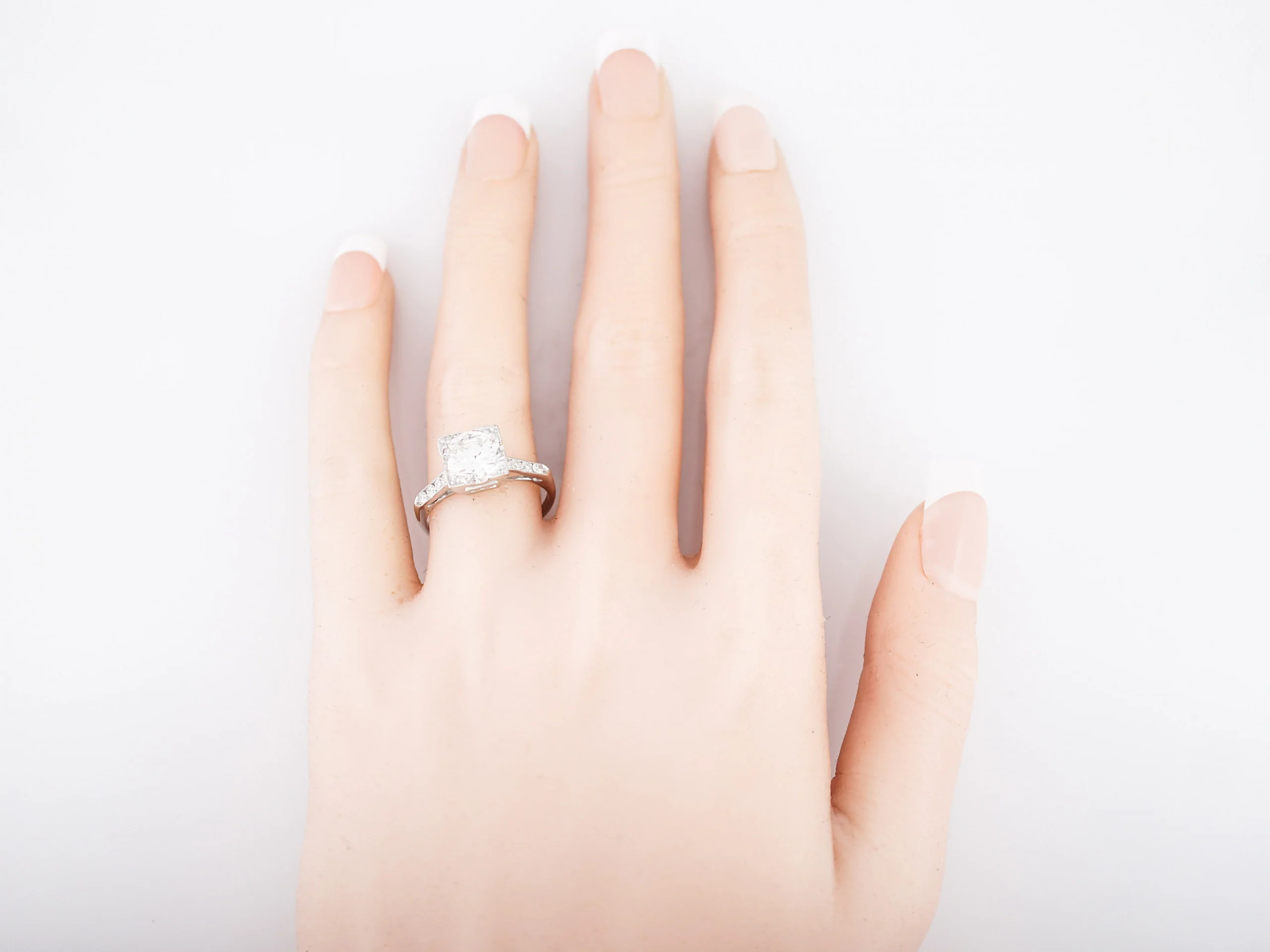 GIA 2 Carat Diamond Engagement Ring Art Deco Platinum - Image 6