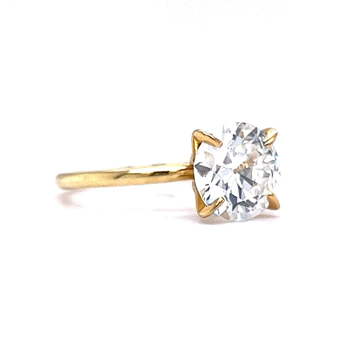 2.08 Old European Cut Diamond Engagement Ring in 14k Yellow Gold - Image 3