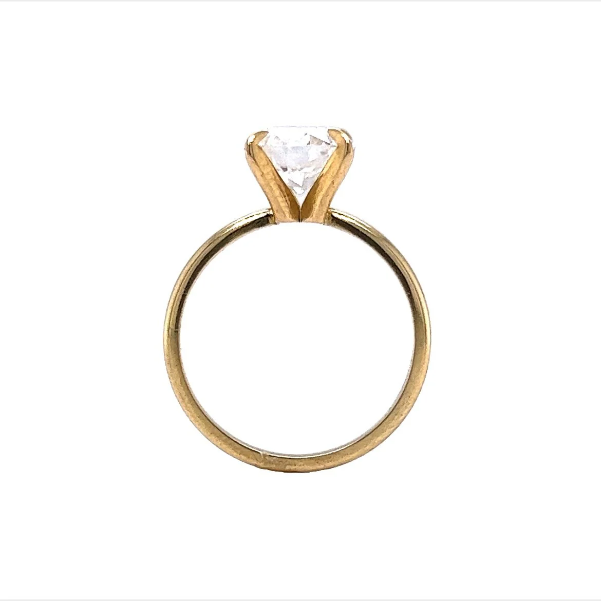 2.08 Old European Cut Diamond Engagement Ring in 14k Yellow Gold - Image 4