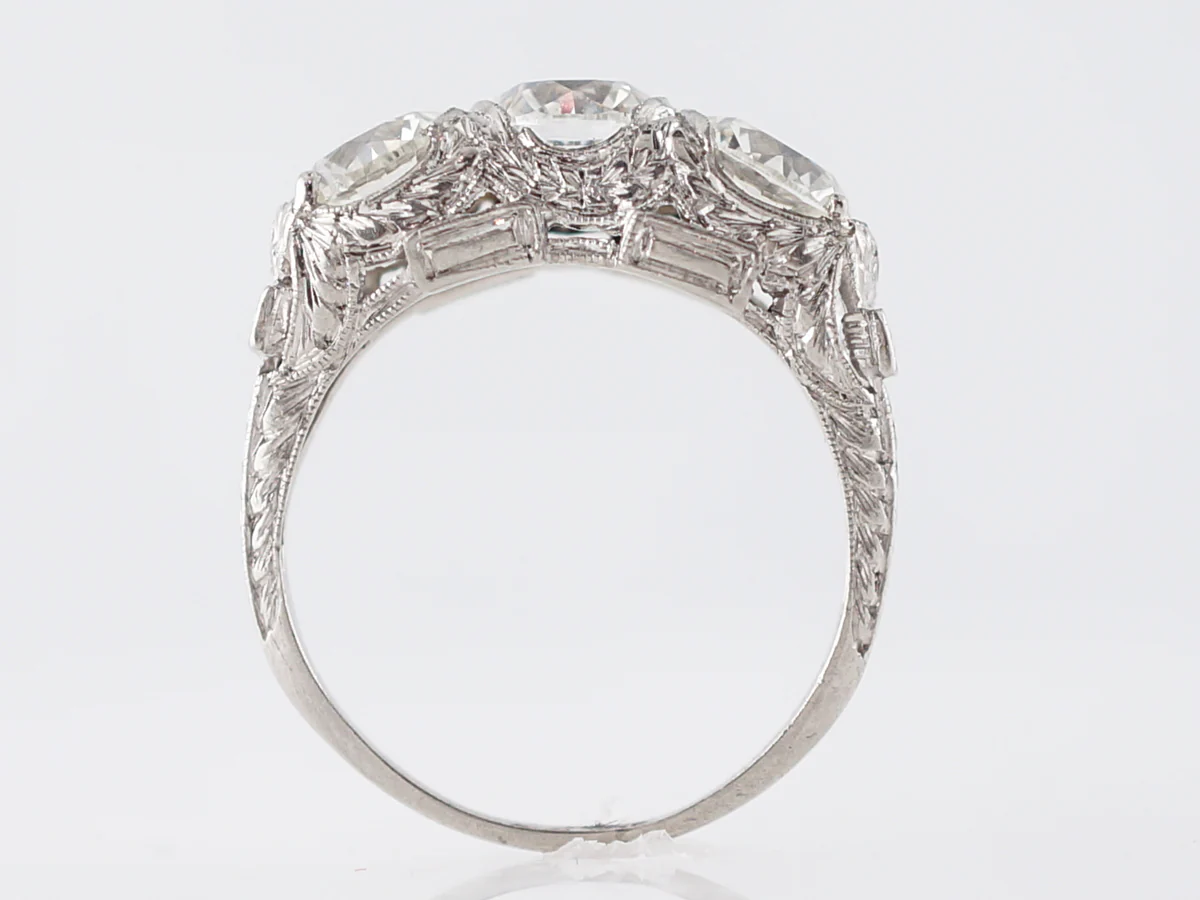 GIA Three Stone Diamond Engagement Ring in Platinum - Image 4