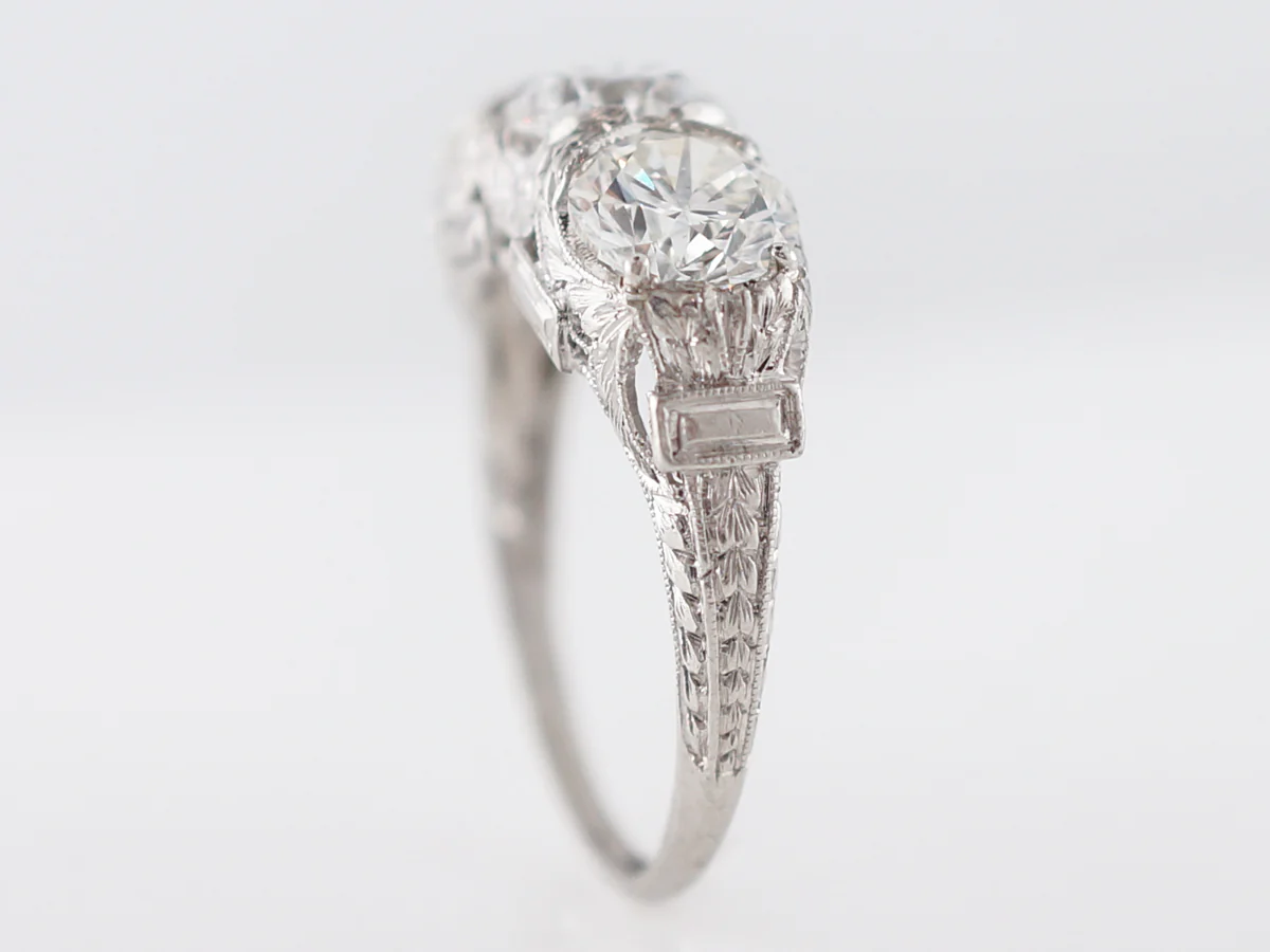 GIA Three Stone Diamond Engagement Ring in Platinum - Image 5