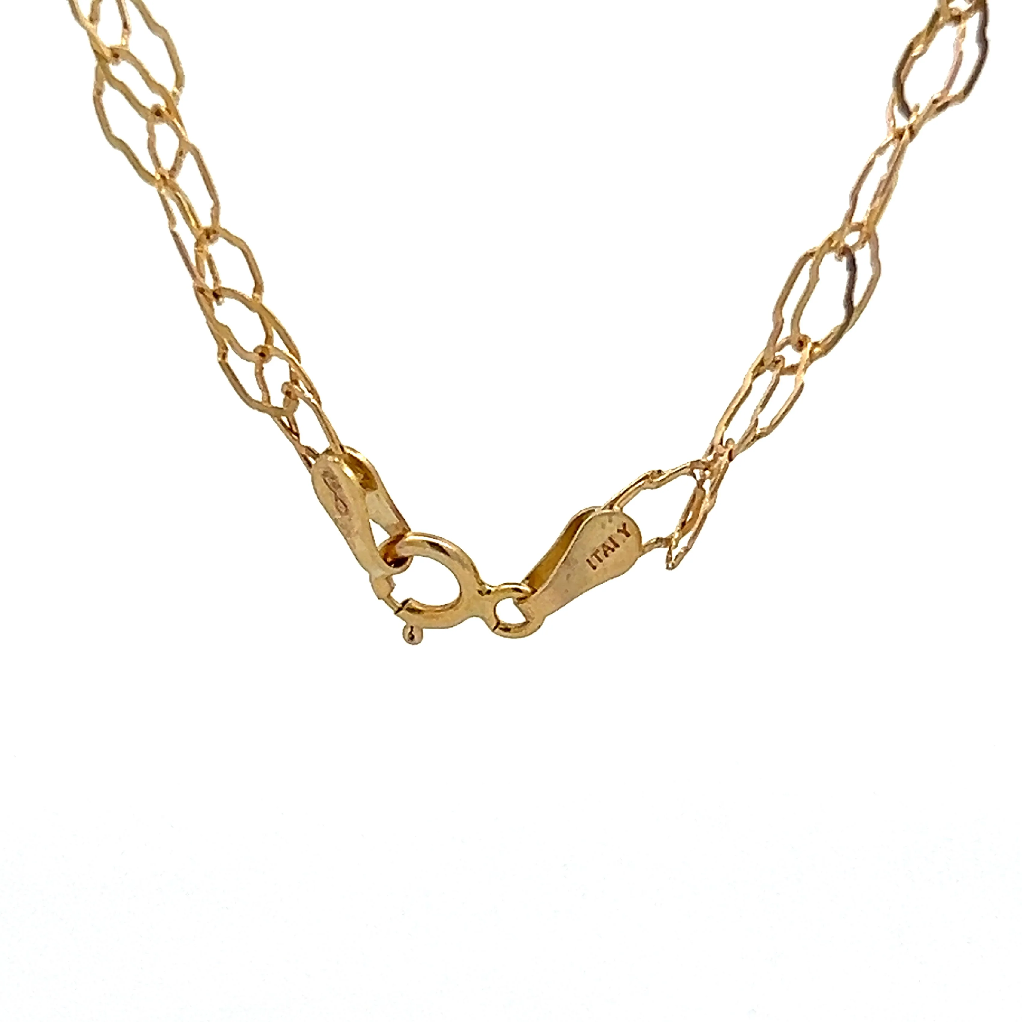 Organic Oval Link Chain Necklace in 14k Yellow Gold - Image 4