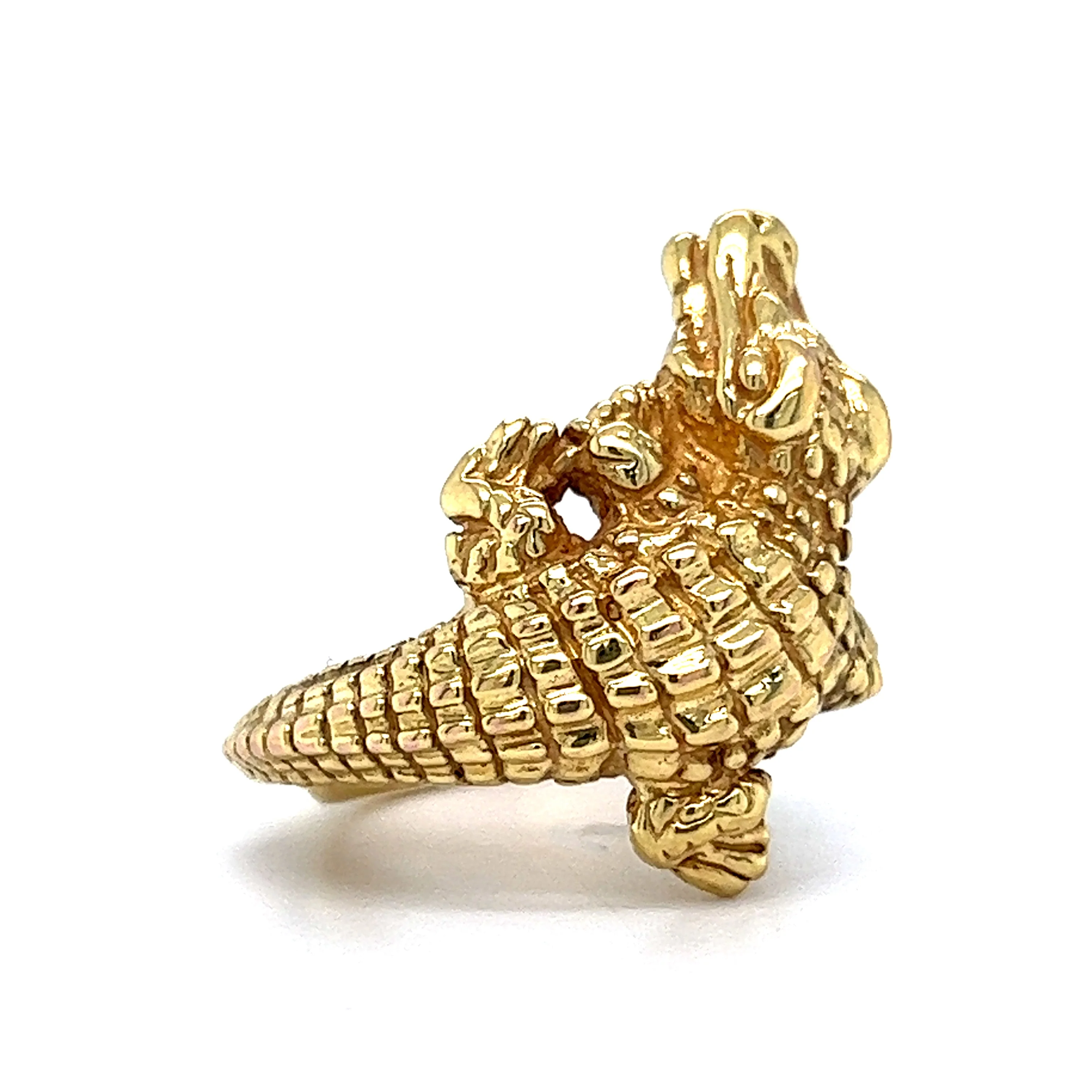 Alligator Cocktail Ring in 14k Yellow Gold - Image 3