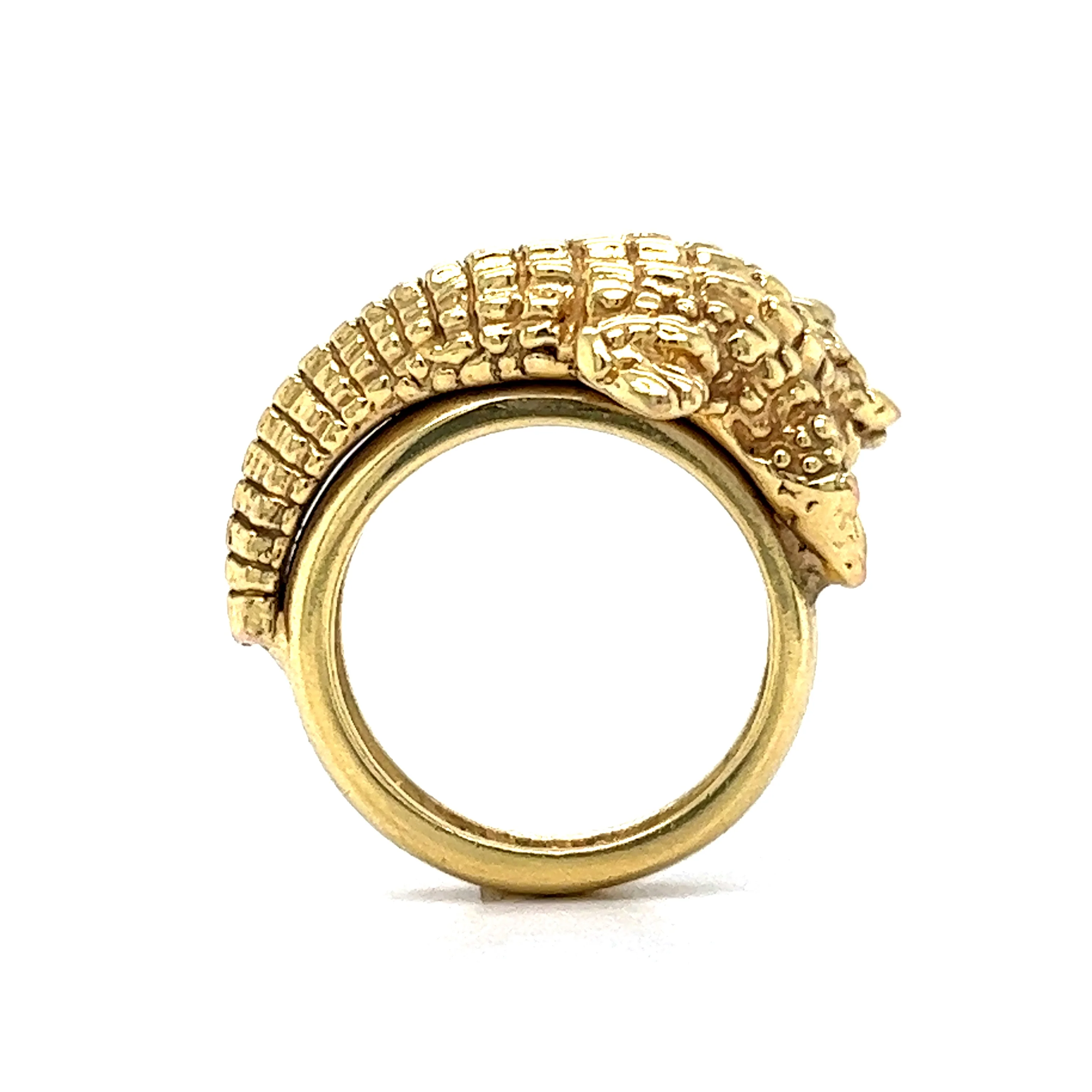 Alligator Cocktail Ring in 14k Yellow Gold - Image 4
