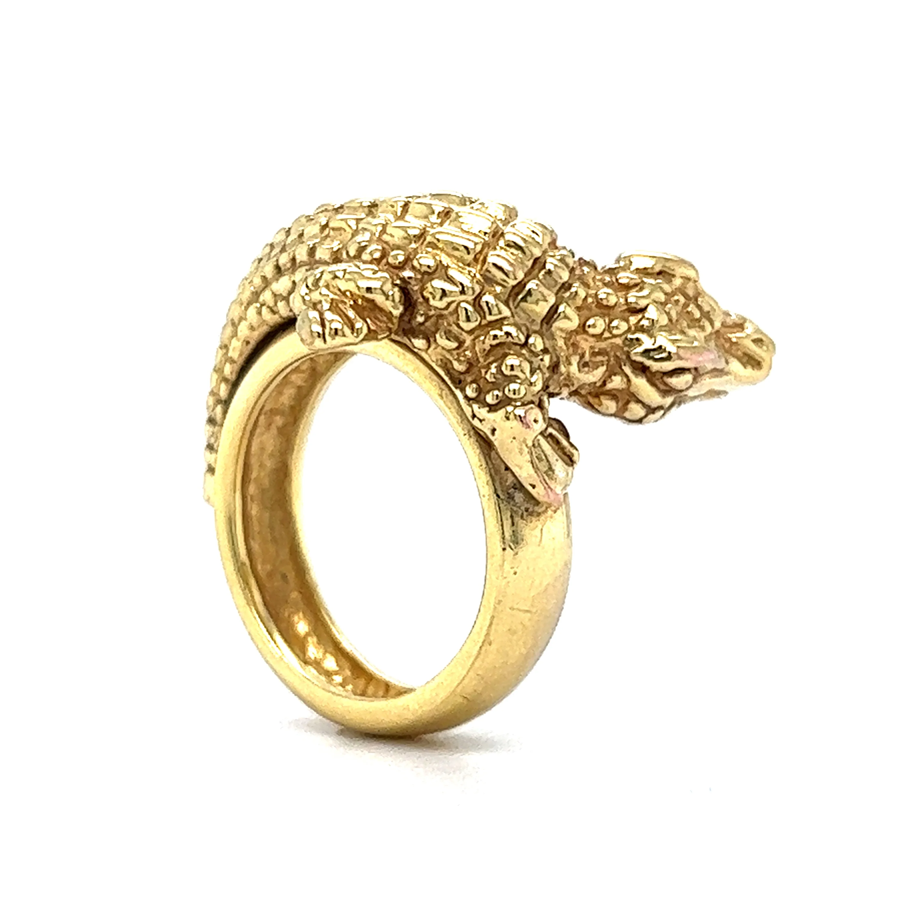 Alligator Cocktail Ring in 14k Yellow Gold - Image 5