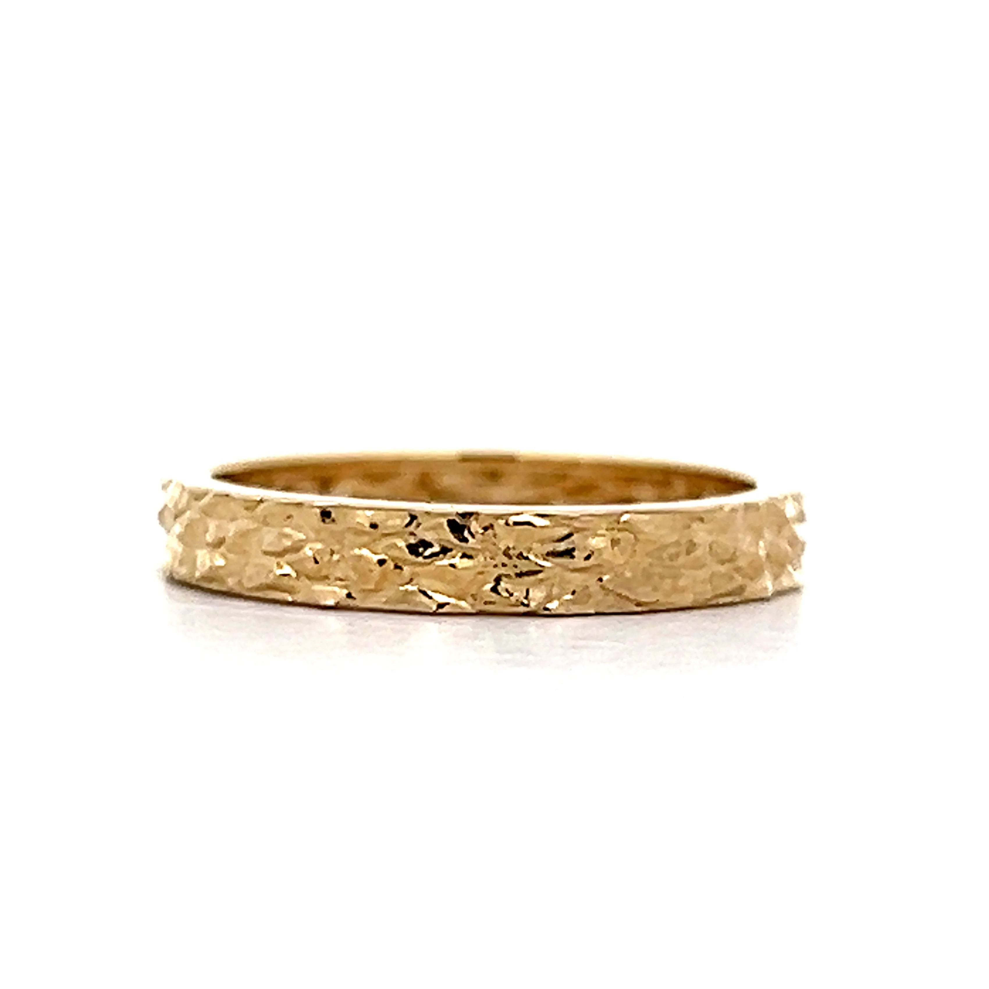 Gold Nugget Textured Band in 14k Yellow Gold - Image 2