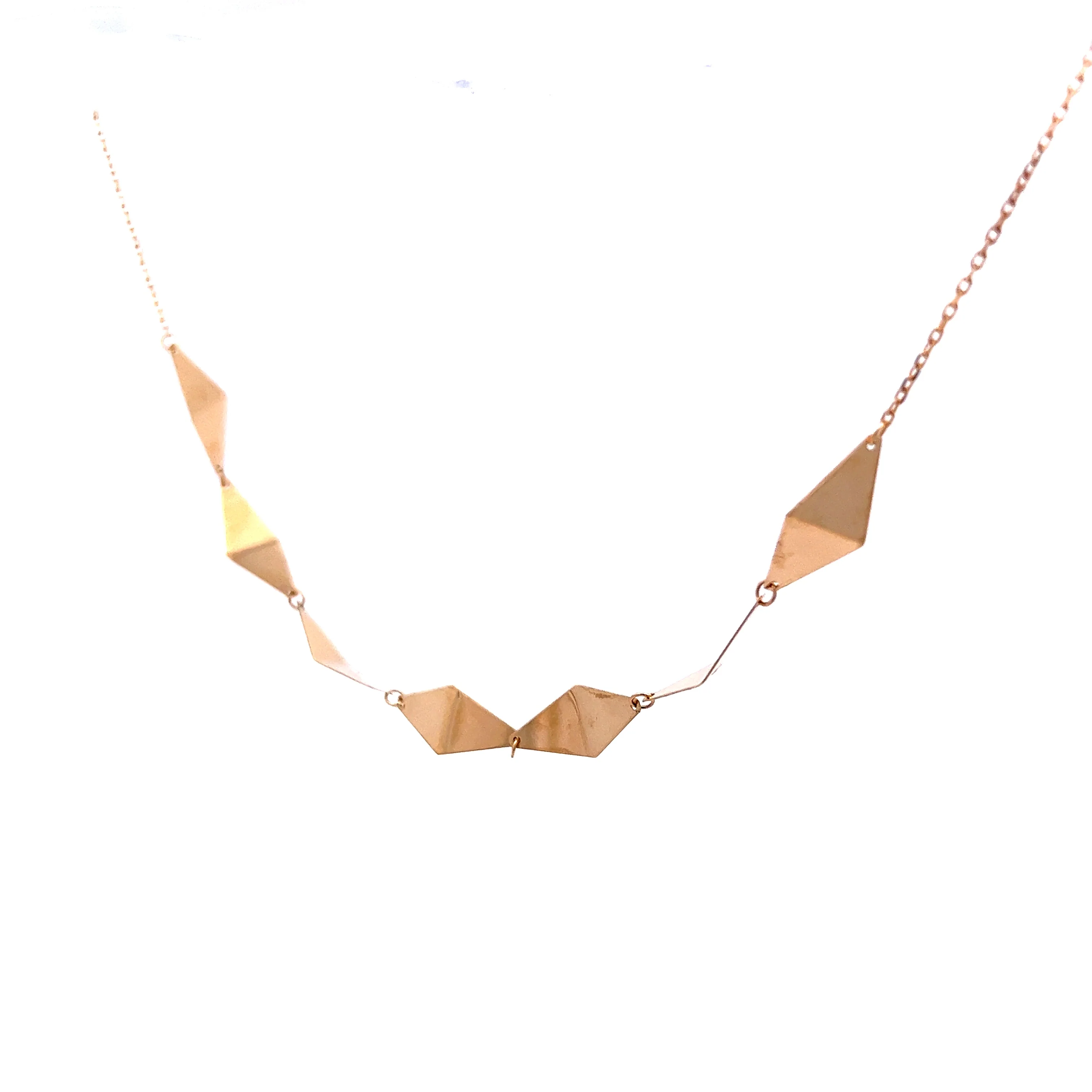 18" Triangular Station Necklace in 18k Yellow Gold - Image 2
