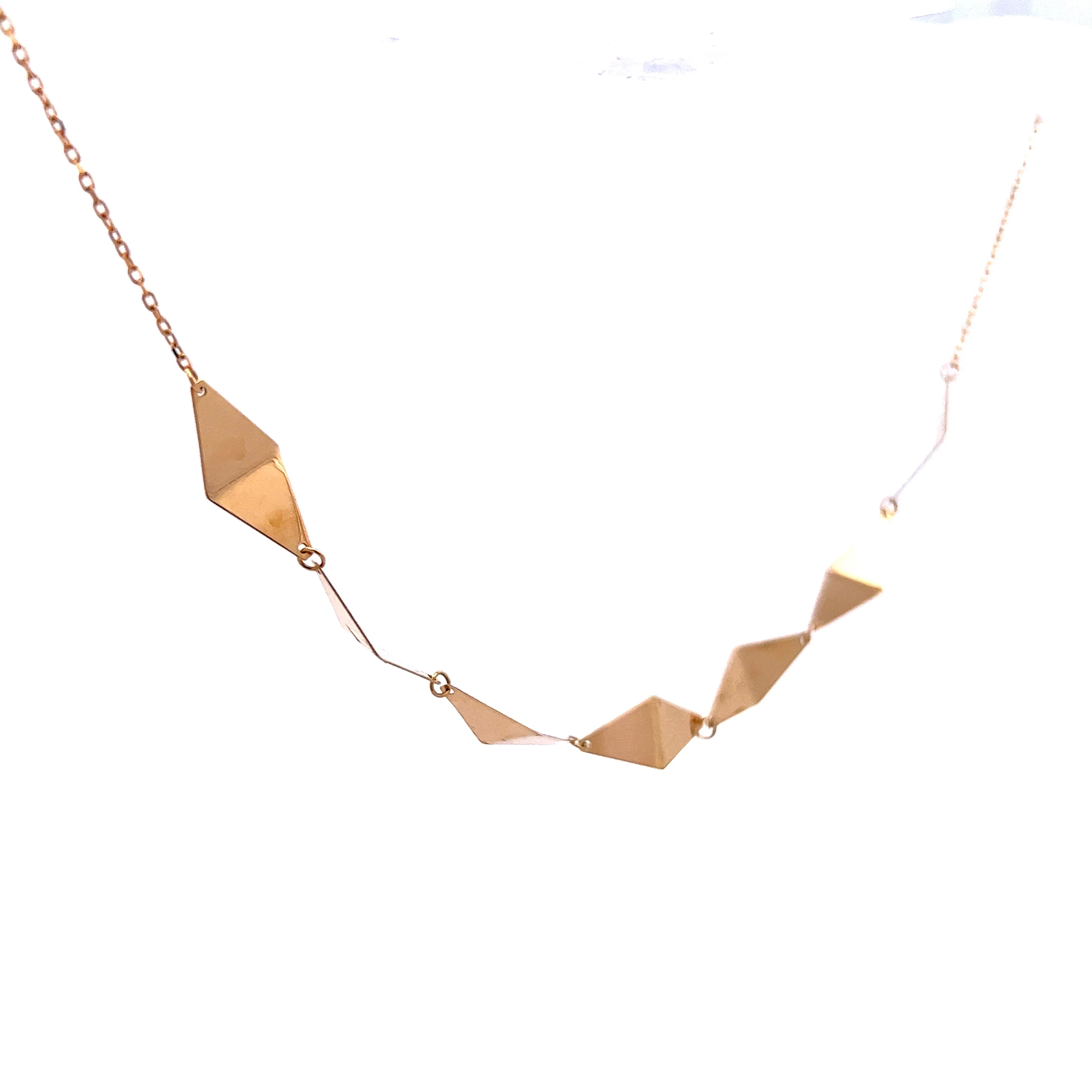 18" Triangular Station Necklace in 18k Yellow Gold - Image 3