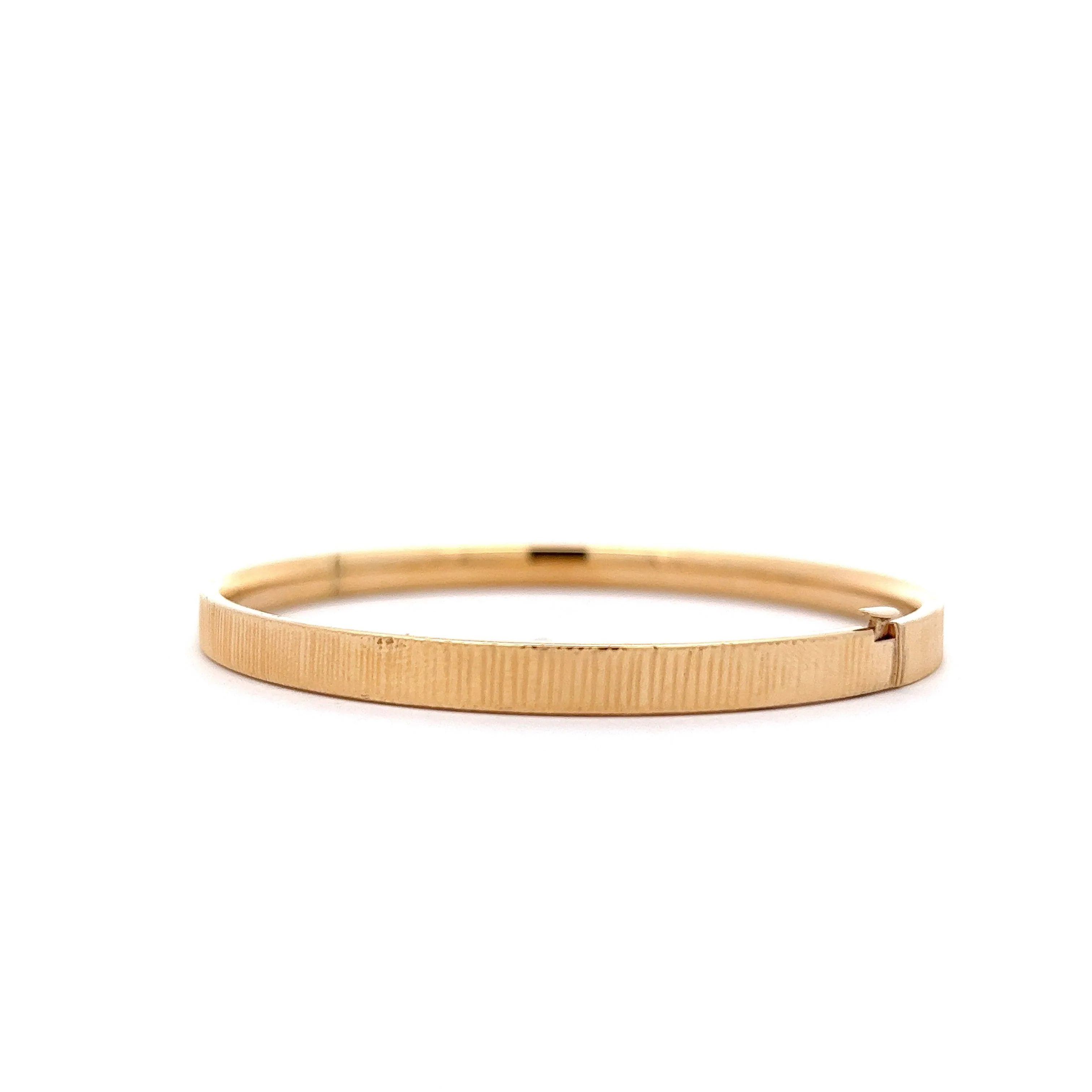 Simple Classic Bangle Bracelet in 14k Yellow Gold - Image 2