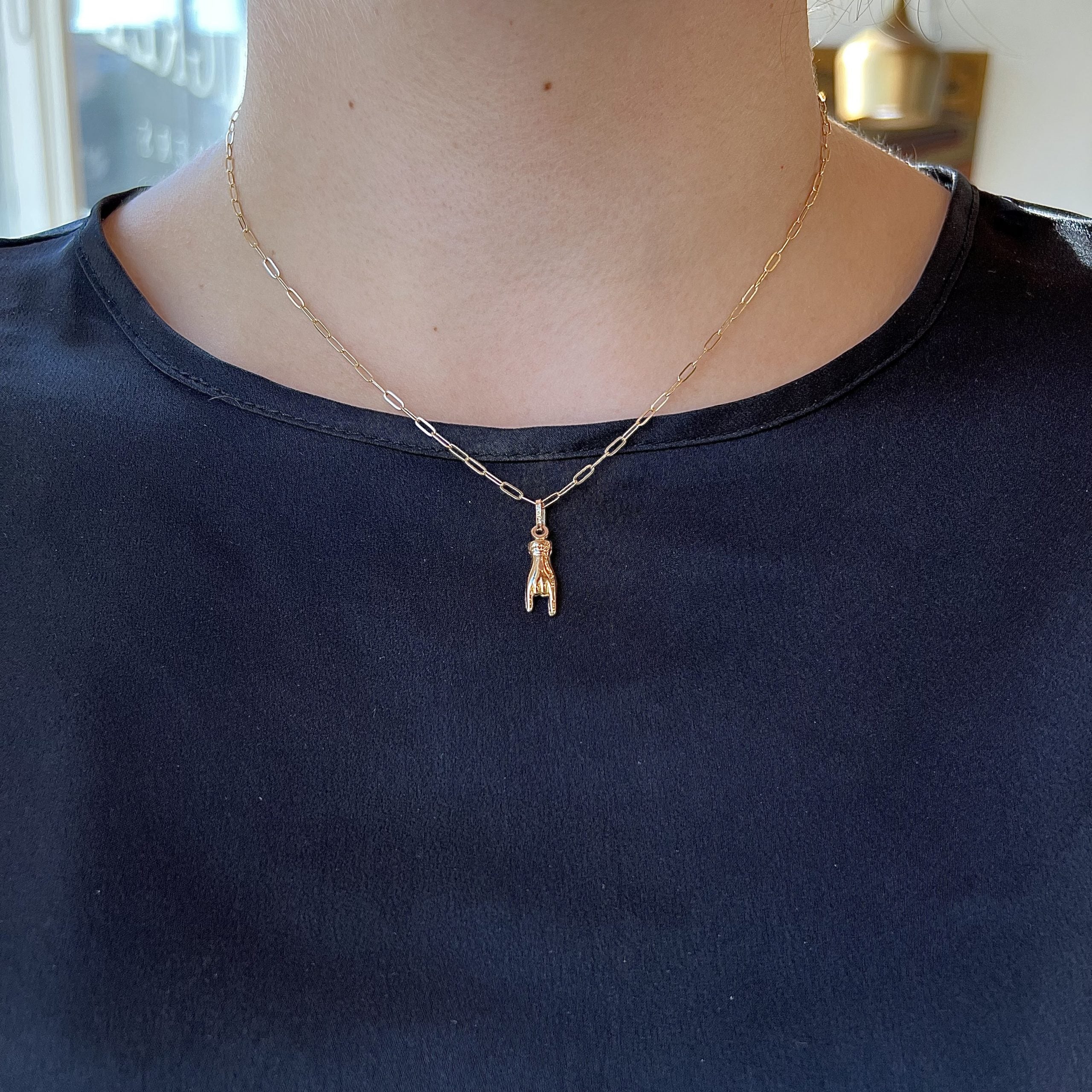 Good Luck Pendant Necklace in 14k Yellow Gold - Image 4