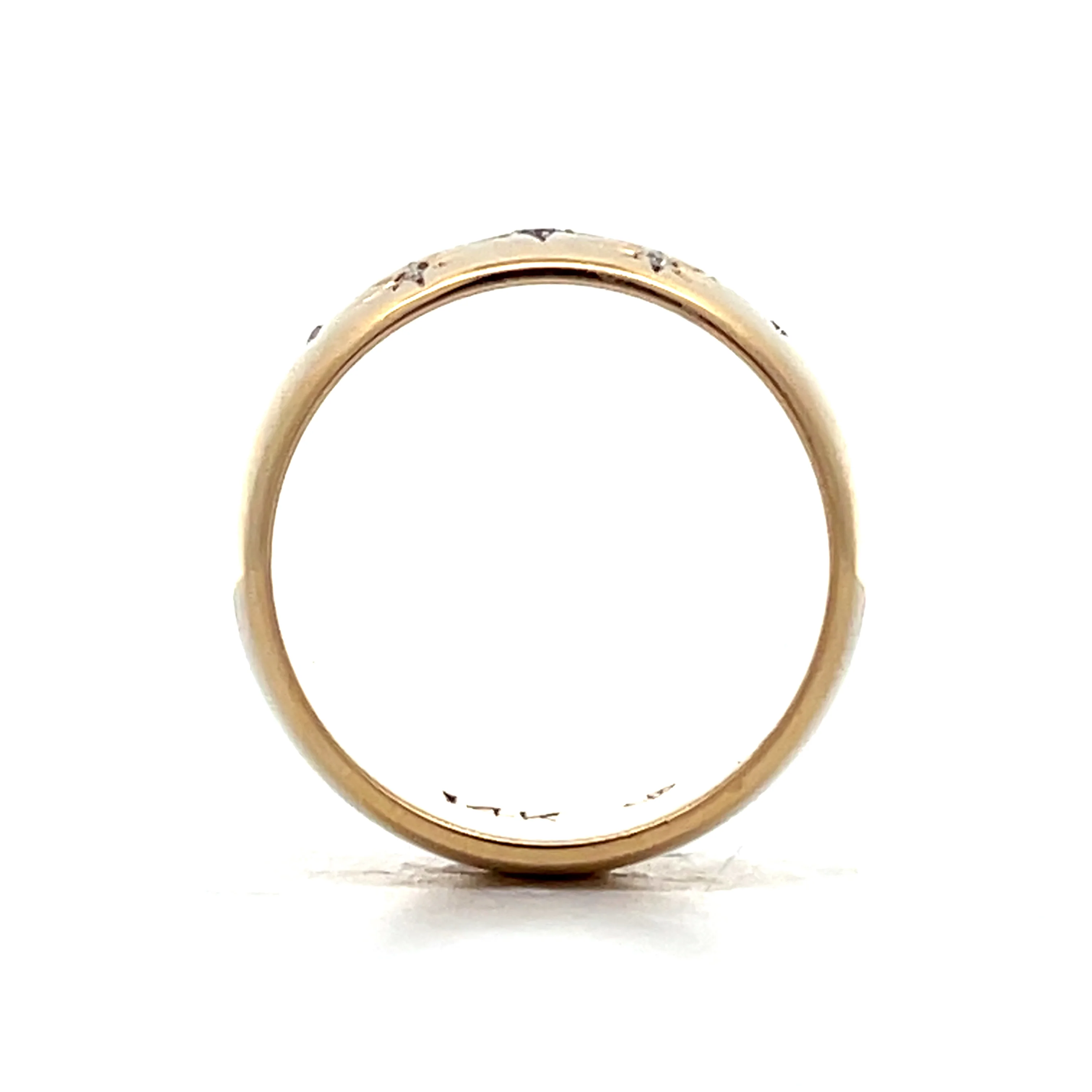 Cigar Diamond Band in 14k Yellow Gold - Image 4