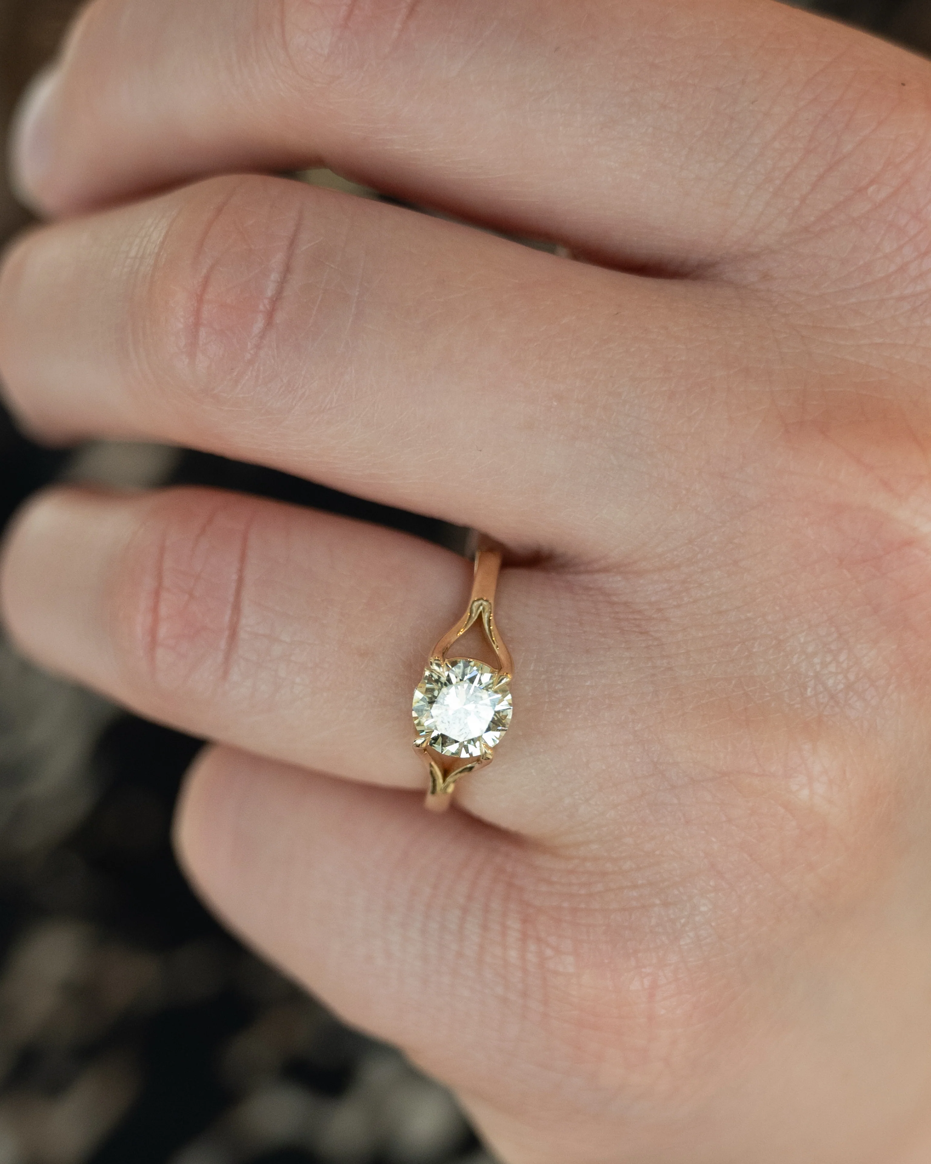 1.28 Round Diamond Solitaire Engagement Ring in 14k - Image 7