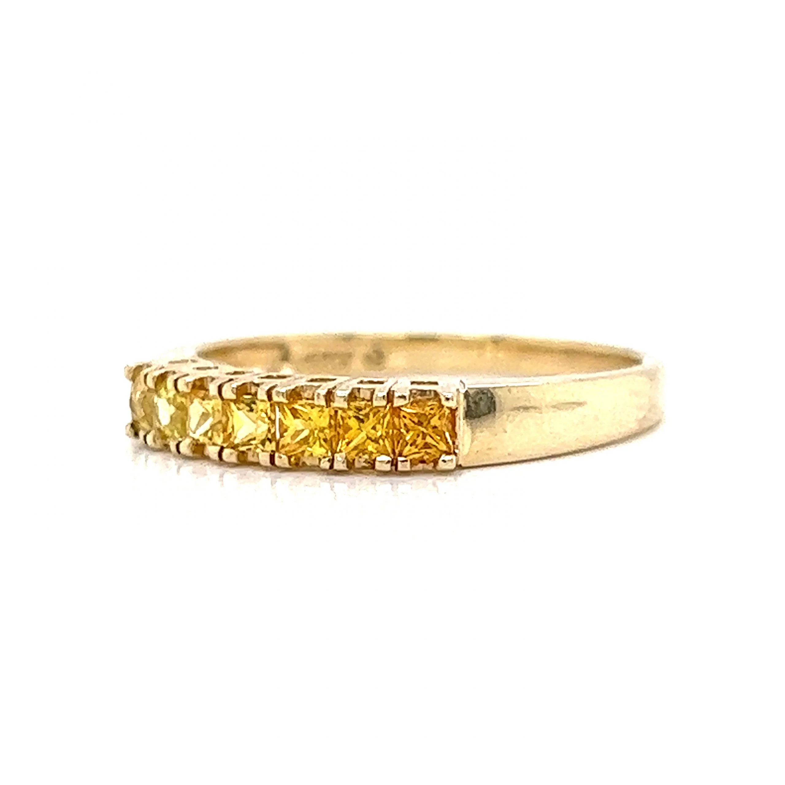 Gradient Yellow Sapphire Wedding Band in 14k Yellow Gold - Image 3