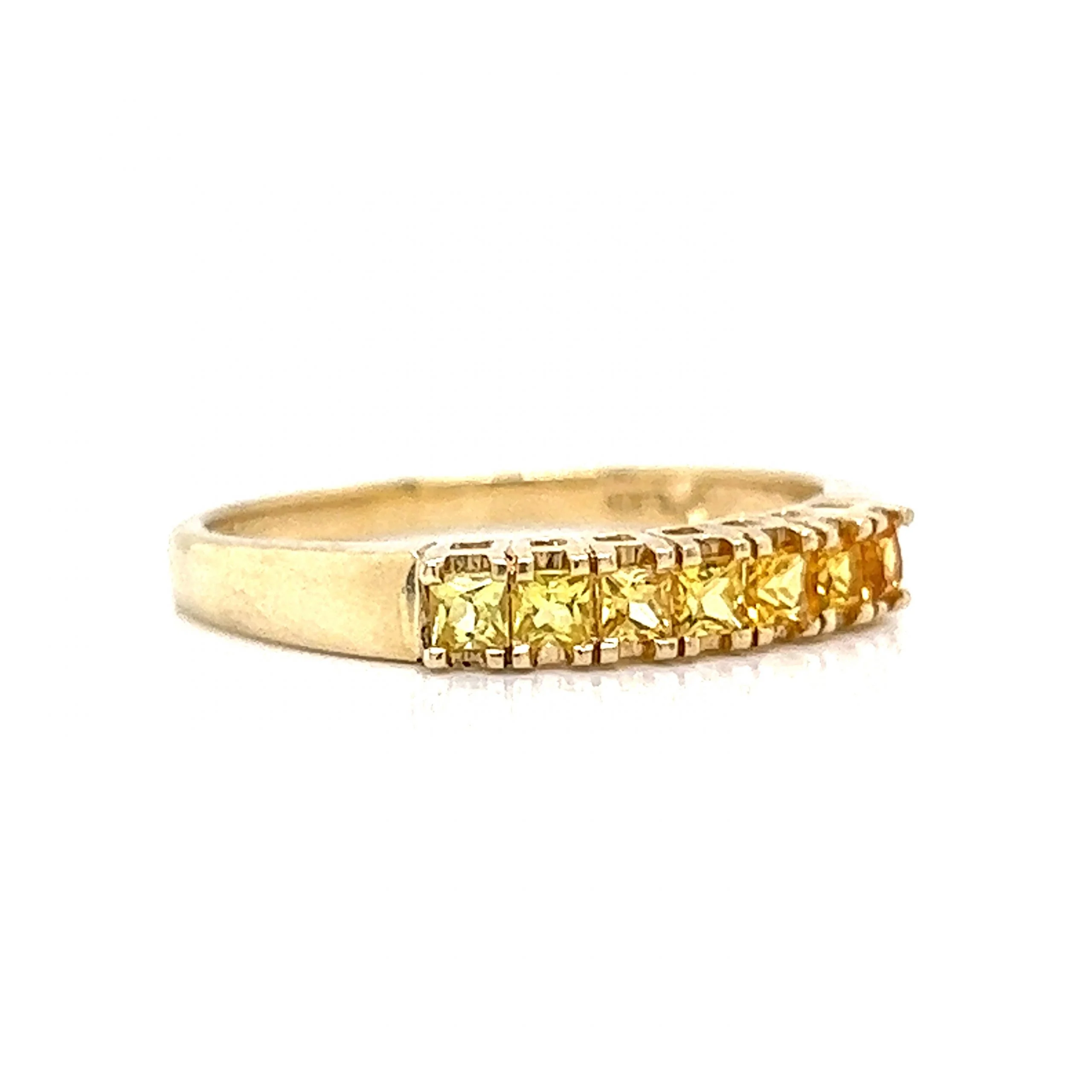 Gradient Yellow Sapphire Wedding Band in 14k Yellow Gold - Image 4