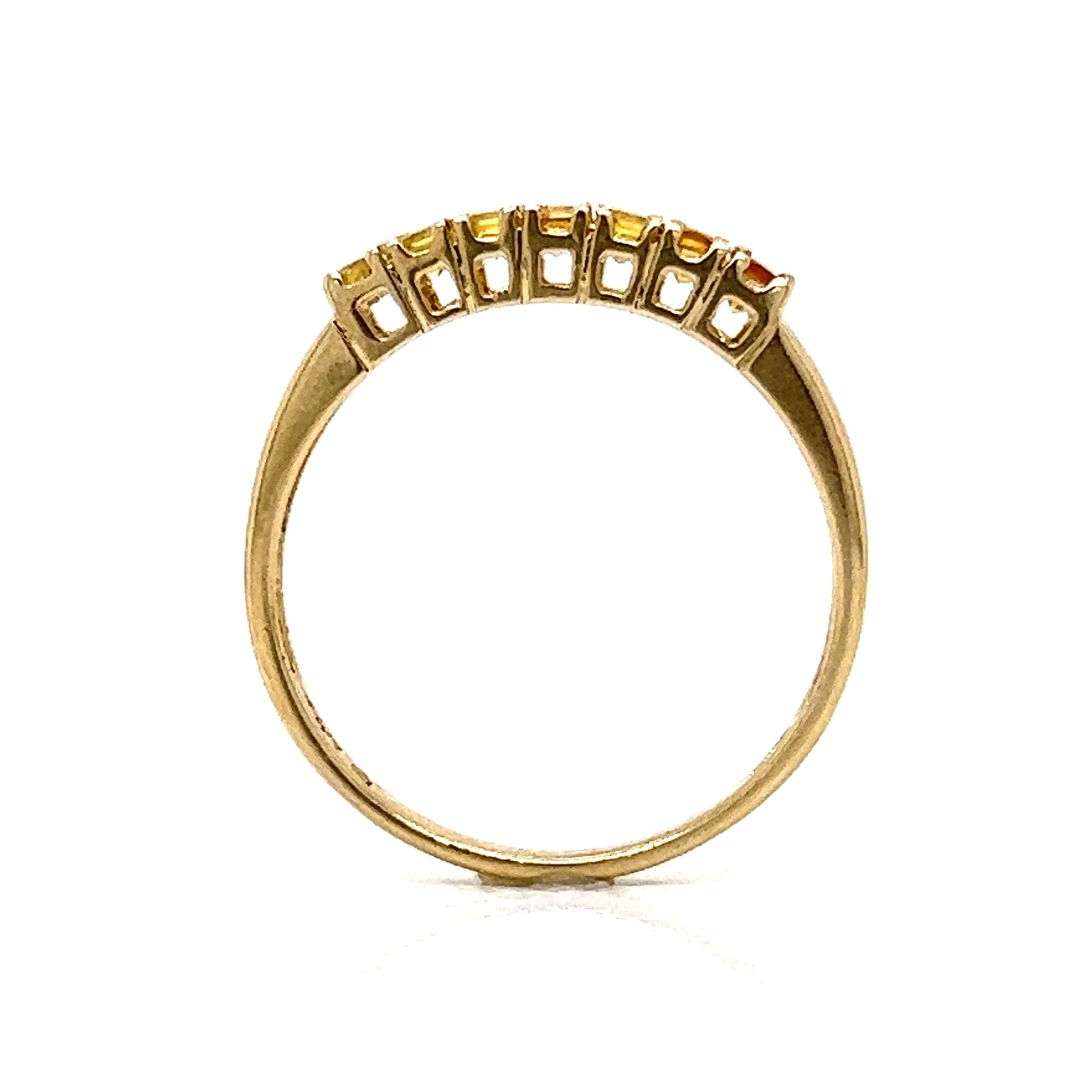 Gradient Yellow Sapphire Wedding Band in 14k Yellow Gold - Image 5