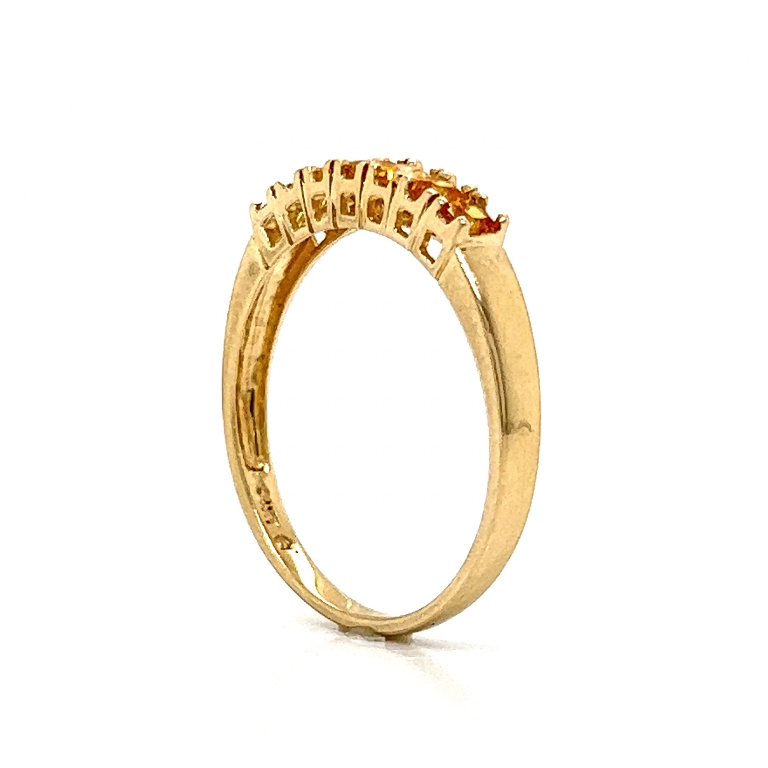 Gradient Yellow Sapphire Wedding Band in 14k Yellow Gold - Image 6