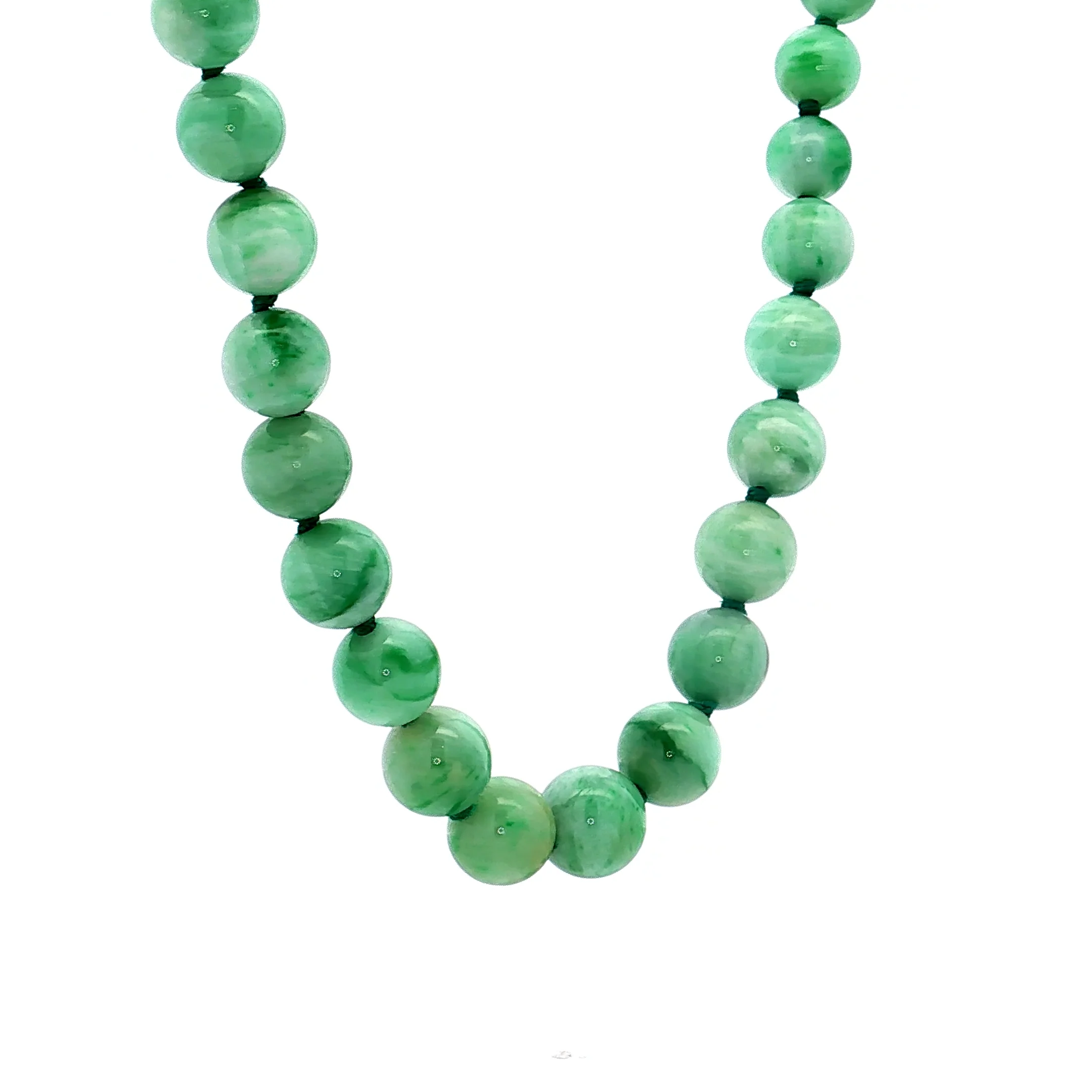 Graduated Beaded Jade Necklace in 14k Yellow Gold - Image 3