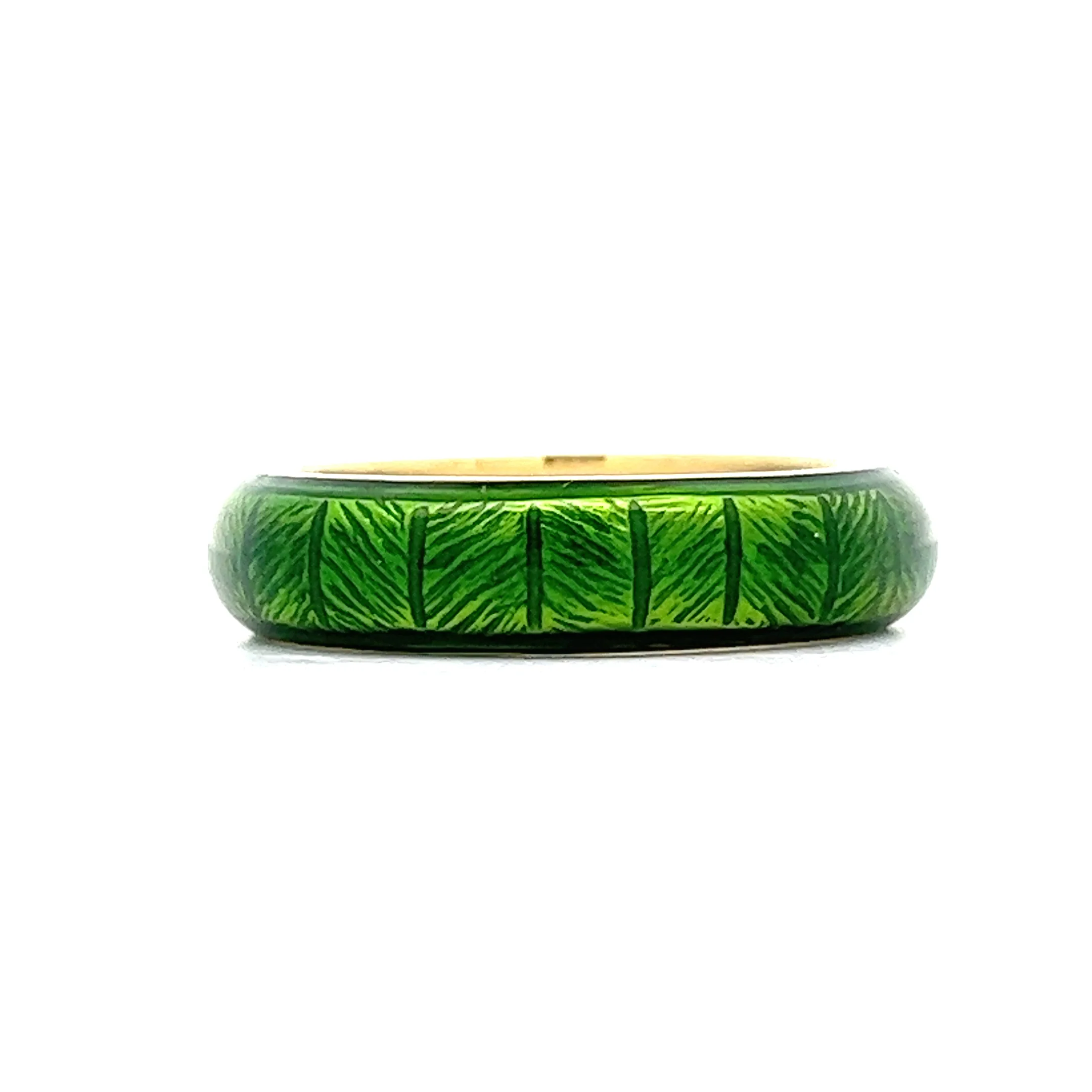 Green Enamel Stacking Band in 18k Yellow Gold - Image 2