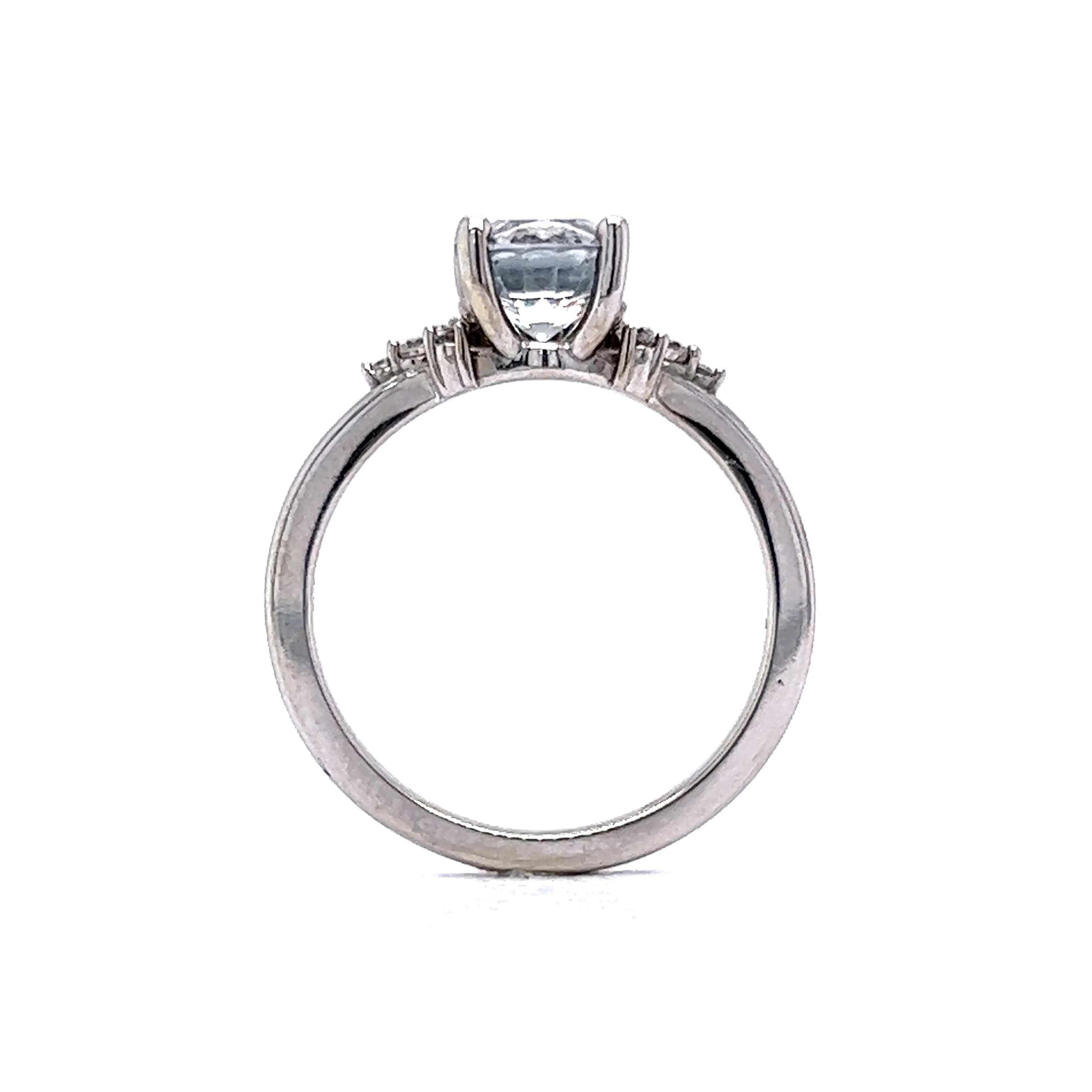 Grey Spinel Engagement Ring w/ Diamond Accents in White Gold - Image 4
