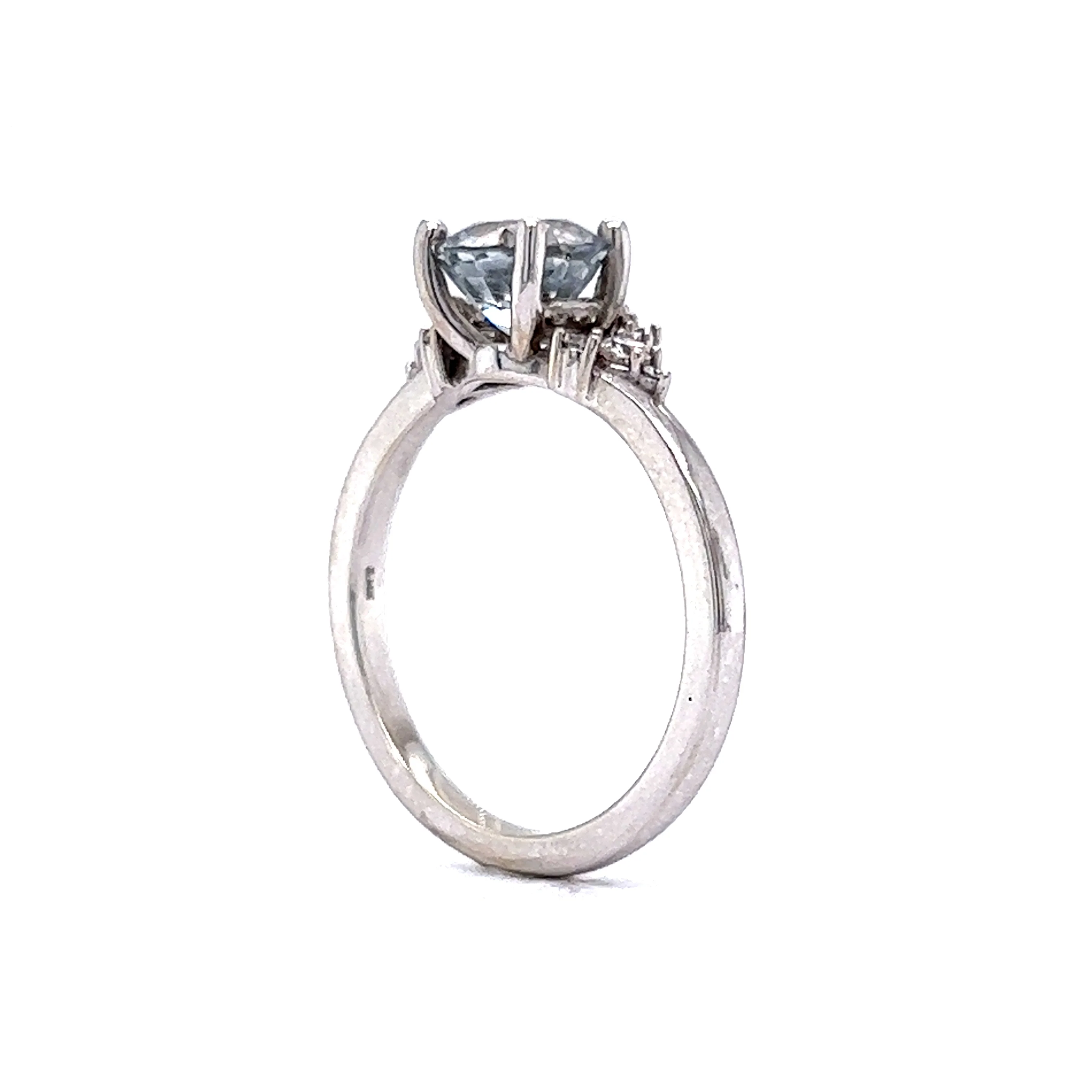 Grey Spinel Engagement Ring w/ Diamond Accents in White Gold - Image 5
